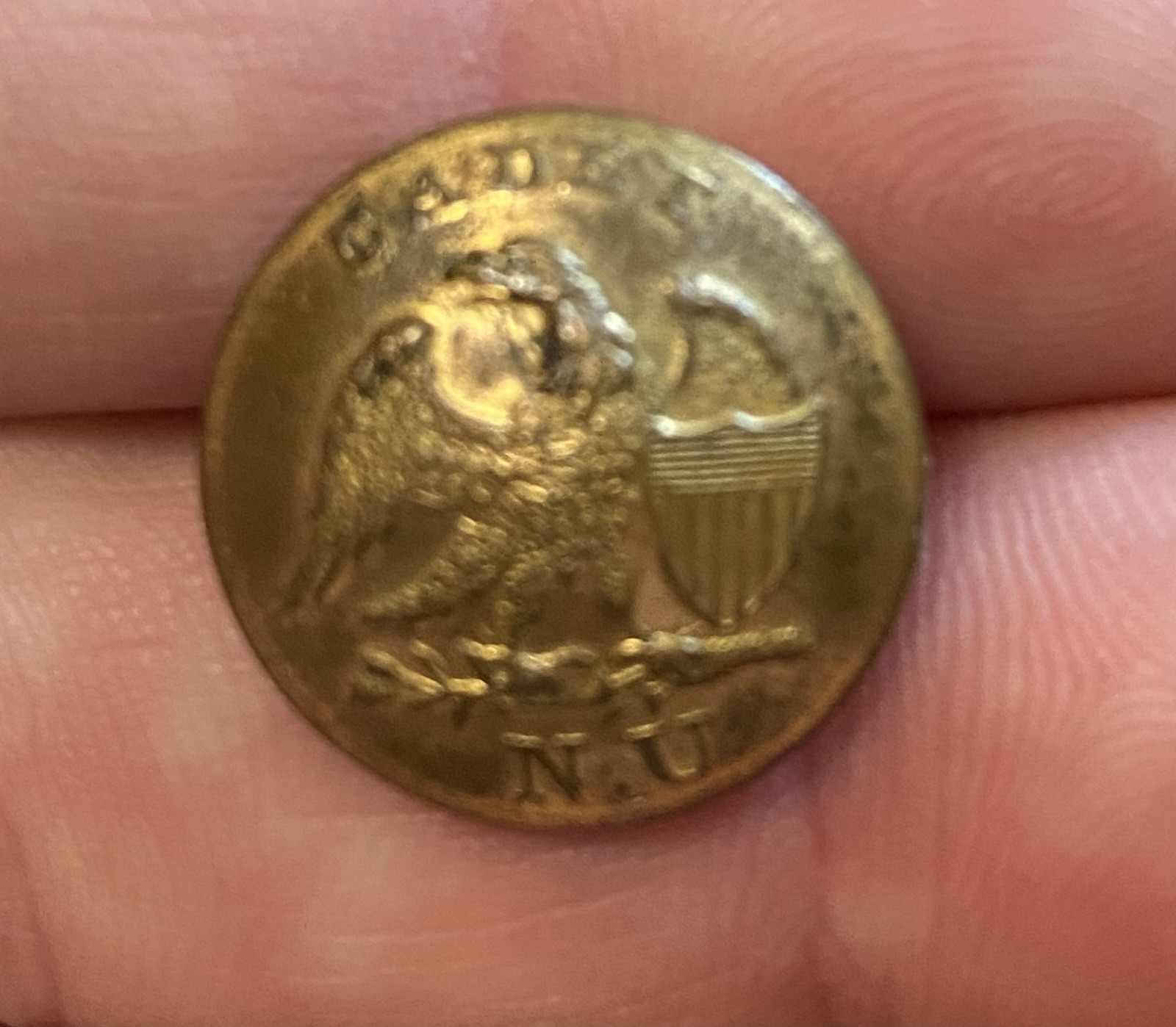 Norwich University One Piece Military Academy Cadet Uniform Button Rare Early Norwich University One Piece Military Academy Cadet Uniform Button Rare Early