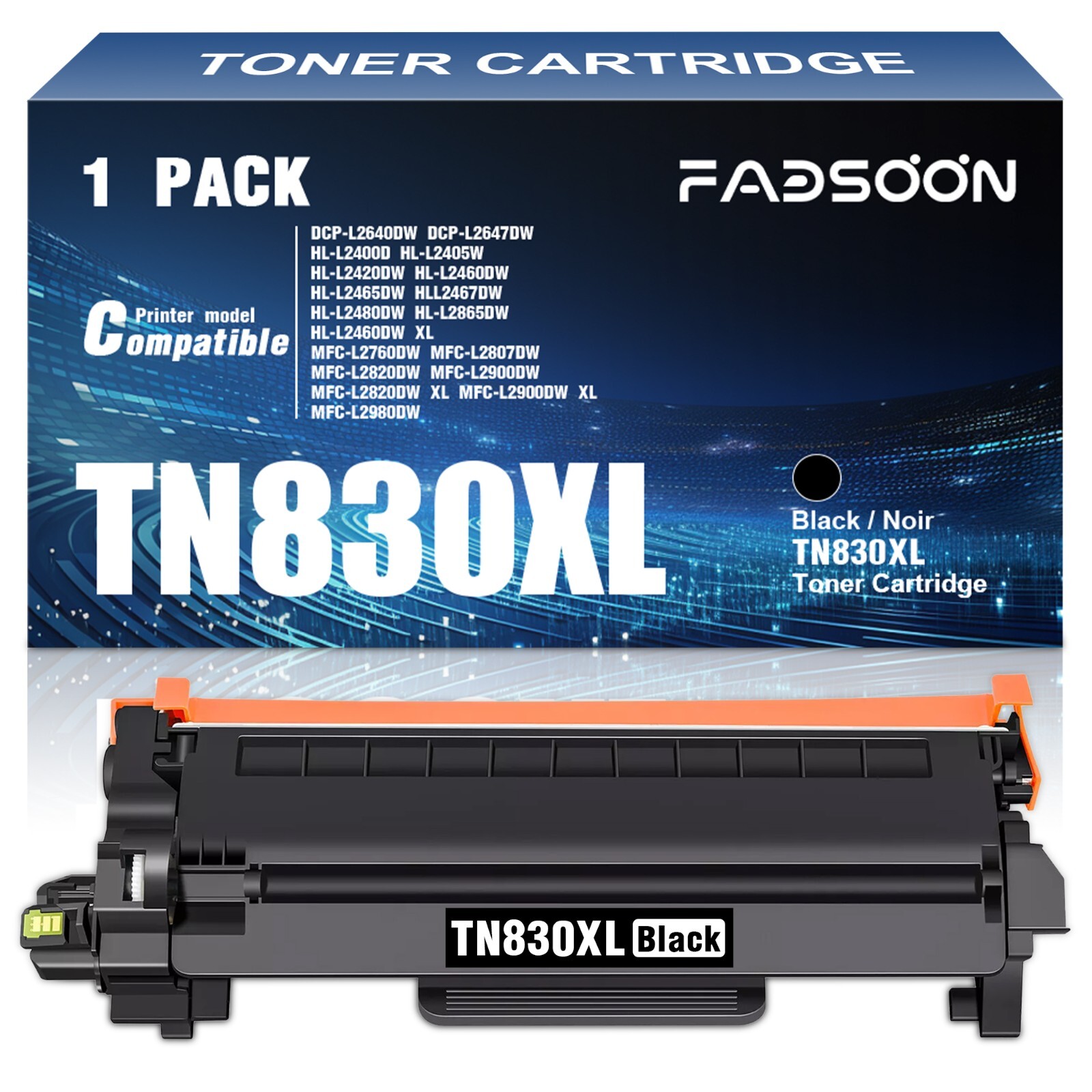 FADSOON® High Yield Toner TN830XL for Brother DCP-L2640DW MFC-L2820DW HL-L2480DW