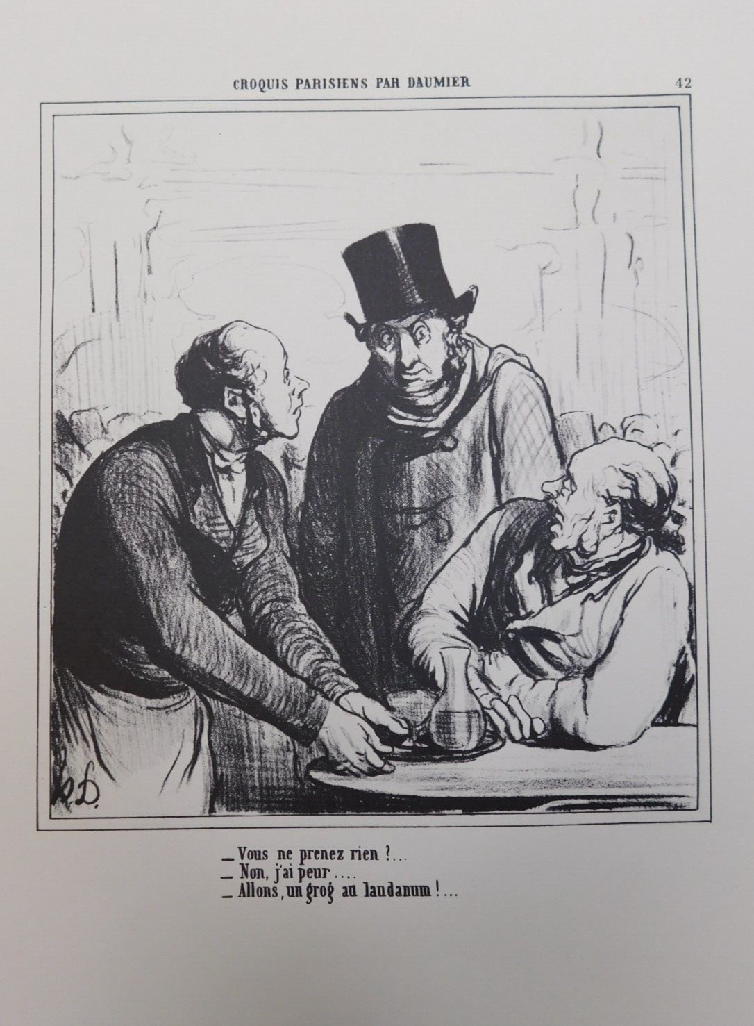 VTG French From Lithograph Print Book 9x12 H. Daumier Arn\'t You Taking Anything