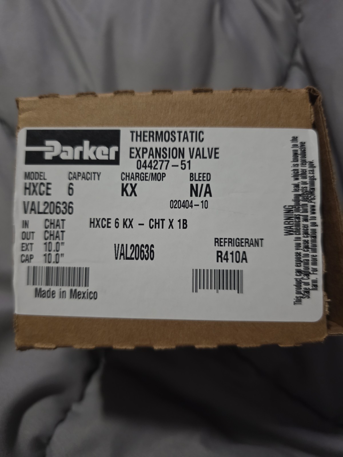 TRANE THERMOSTATIC EXPANSION VALVE MODEL  HXCE VAL 20636 044277-51