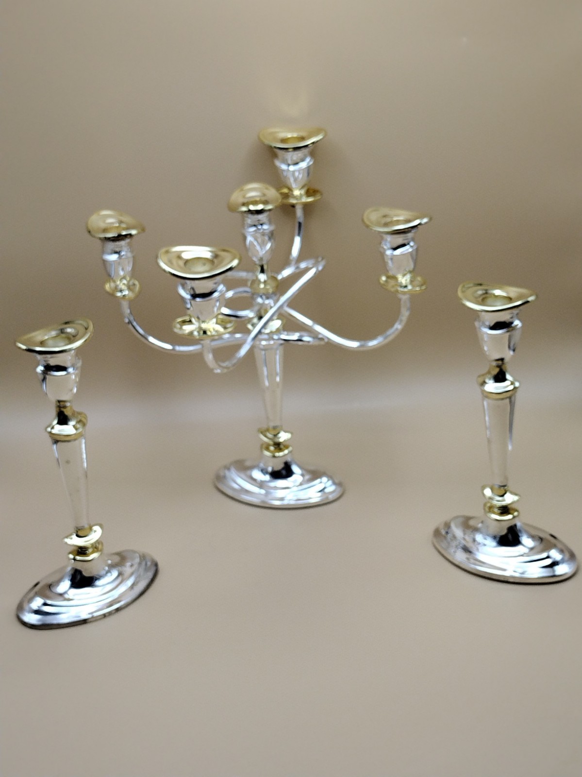 Vintage Silverplate 5-Arm Candelabra Candle Holder Candlestick Made in England 
