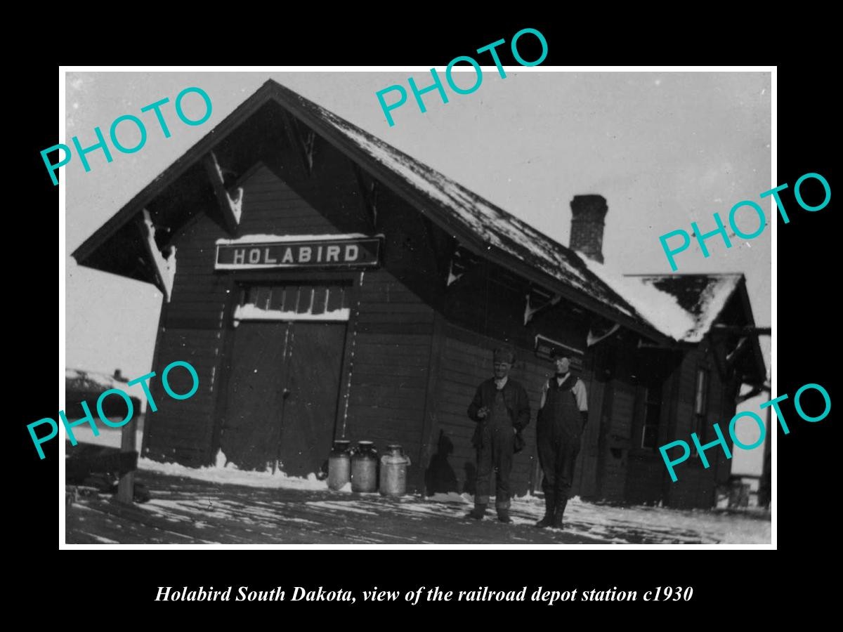Holabird South Dakota Railroad Depot Station 1930 Large Historic Old Photo