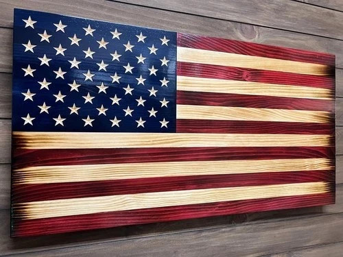 Wooden American Flag Wall Art,Farmhouse Decor,Perfect for Weddings New Year Gift