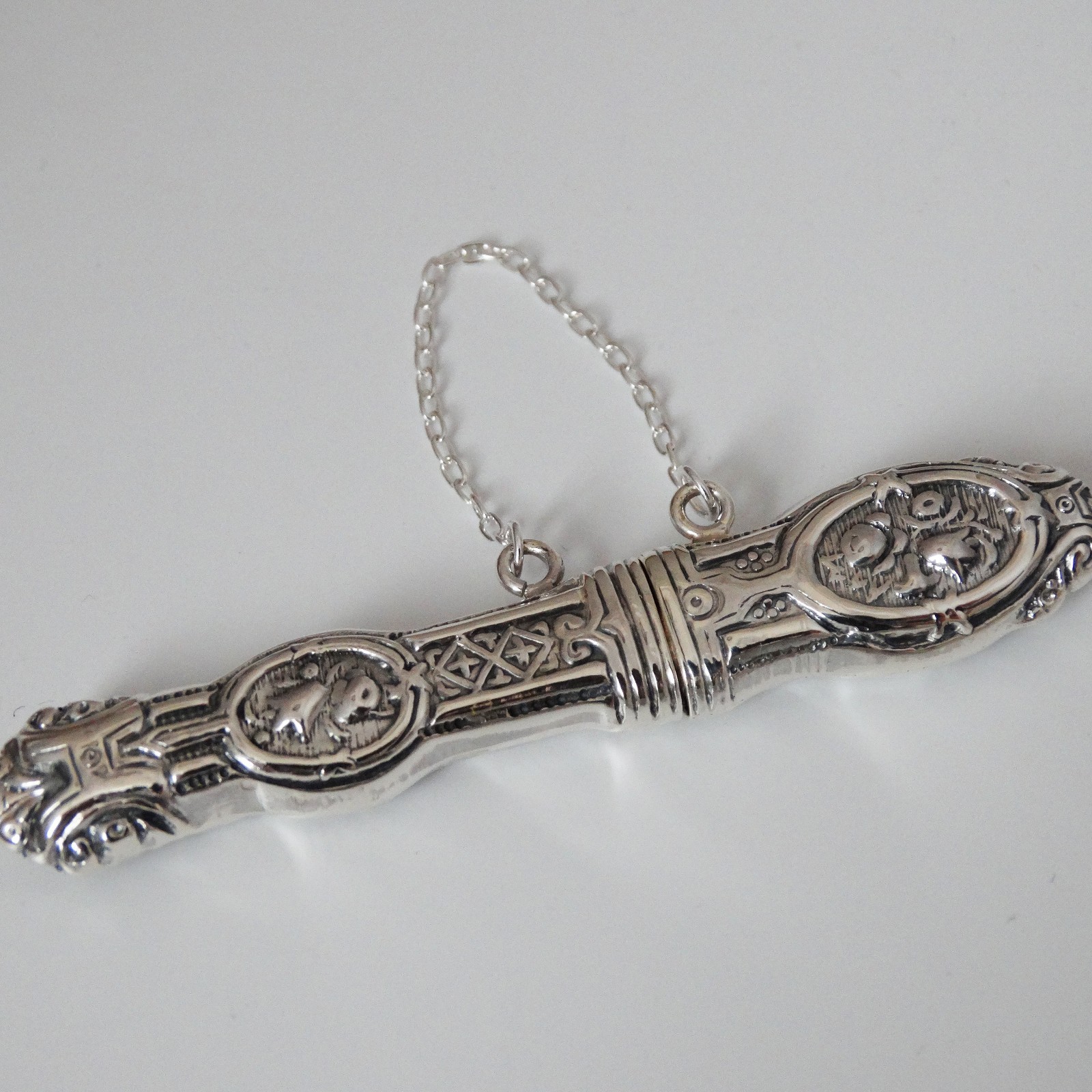 Sterling Silver Needle Case - Antique Replica -Chatelaine Sewing Needlecase Sterling Silver Needle Case - Antique Replica -Chatelaine Sewing Needlecase