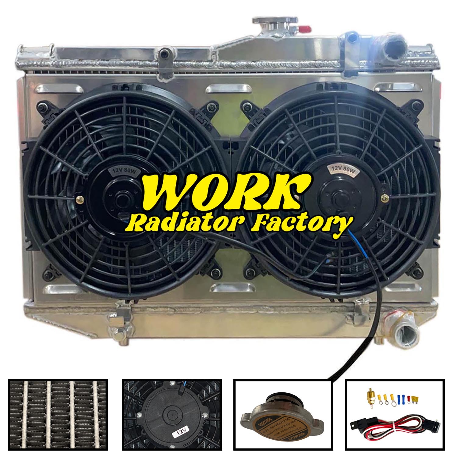 Aluminum Radiator +Shroud Fan for 1984-1987 86 Toyota Corolla AE86 4AGE 1.6L MT