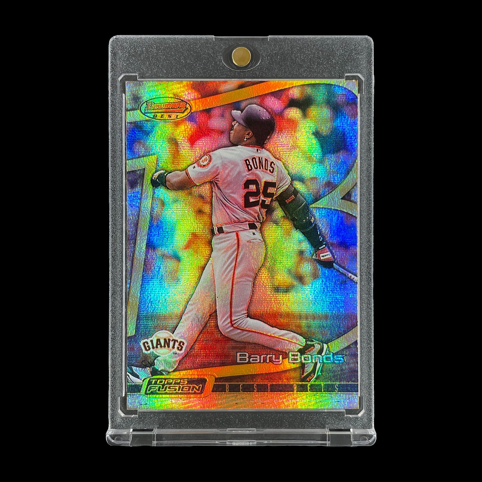 BARRY BONDS GOLD REFRACTOR HOLO CARD 2001 Topps Bowman\'s Best Card - Giants