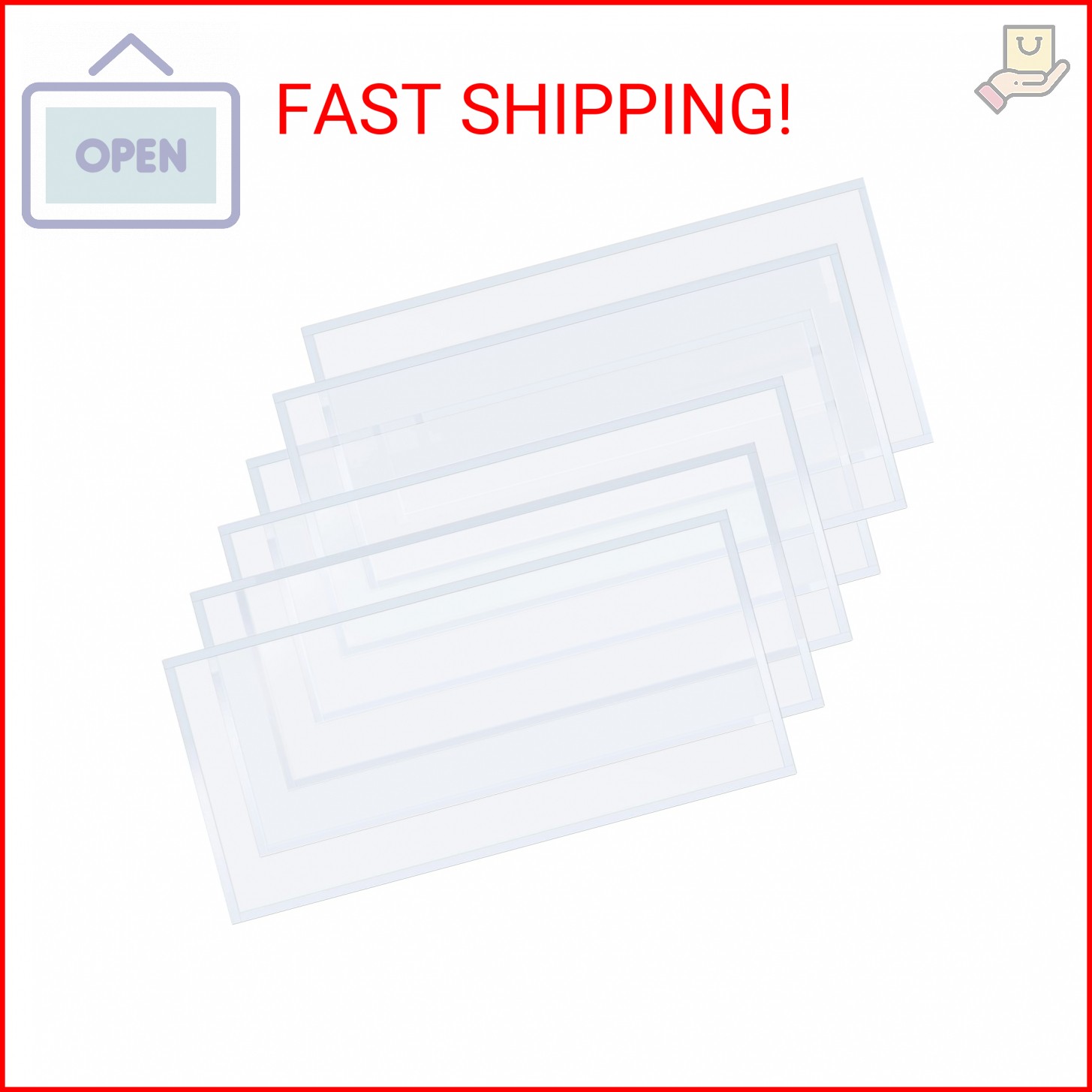 Fabbay 6 Pcs Sandblast Cabinet Inner Lens Protector 22 x 10'' Standard Abrasive