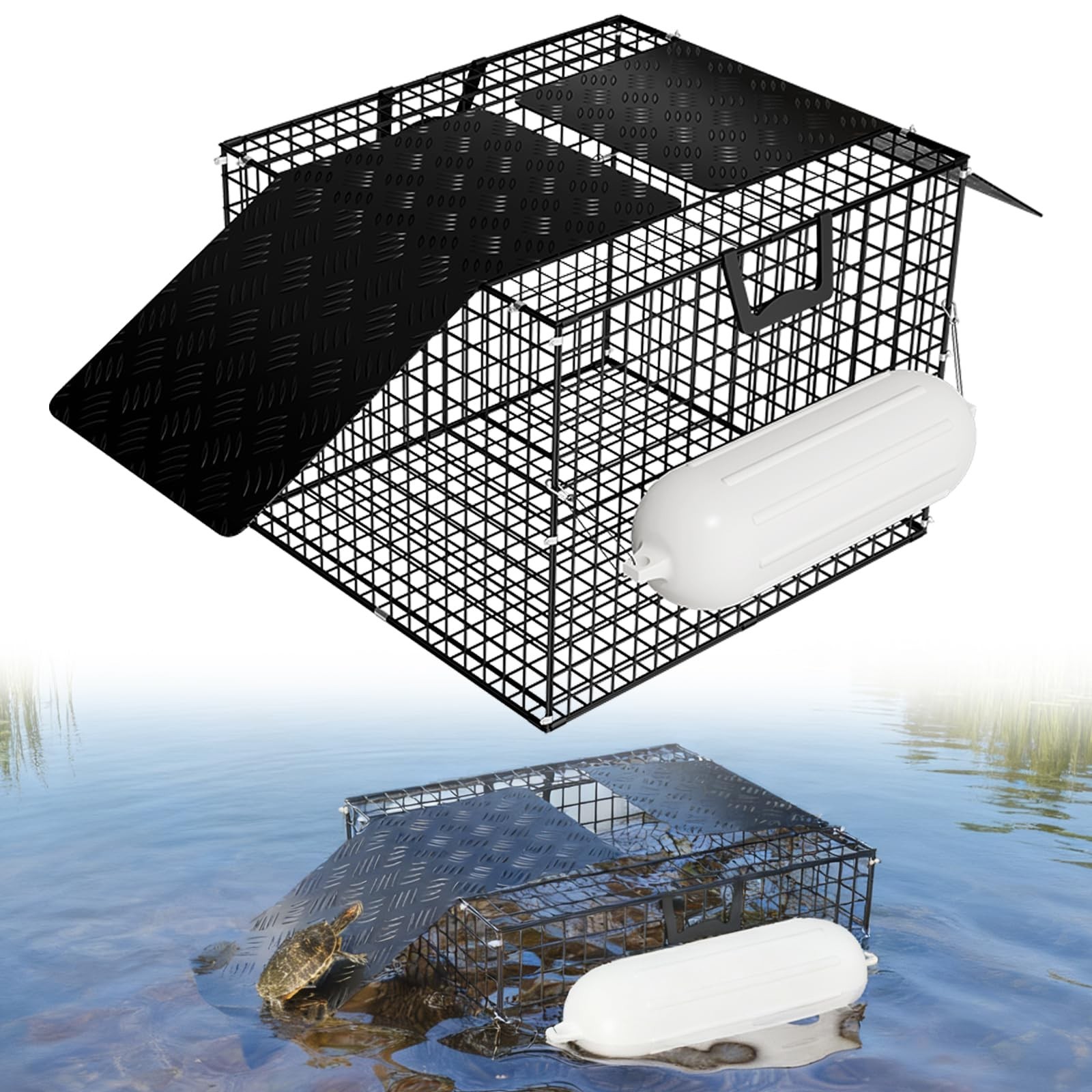 Floating Turtle Trap for Outdoor Water Solutions, Humane Snapping Turtle Trap Floating Turtle Trap for Outdoor Water Solutions, Humane Snapping Turtle Trap
