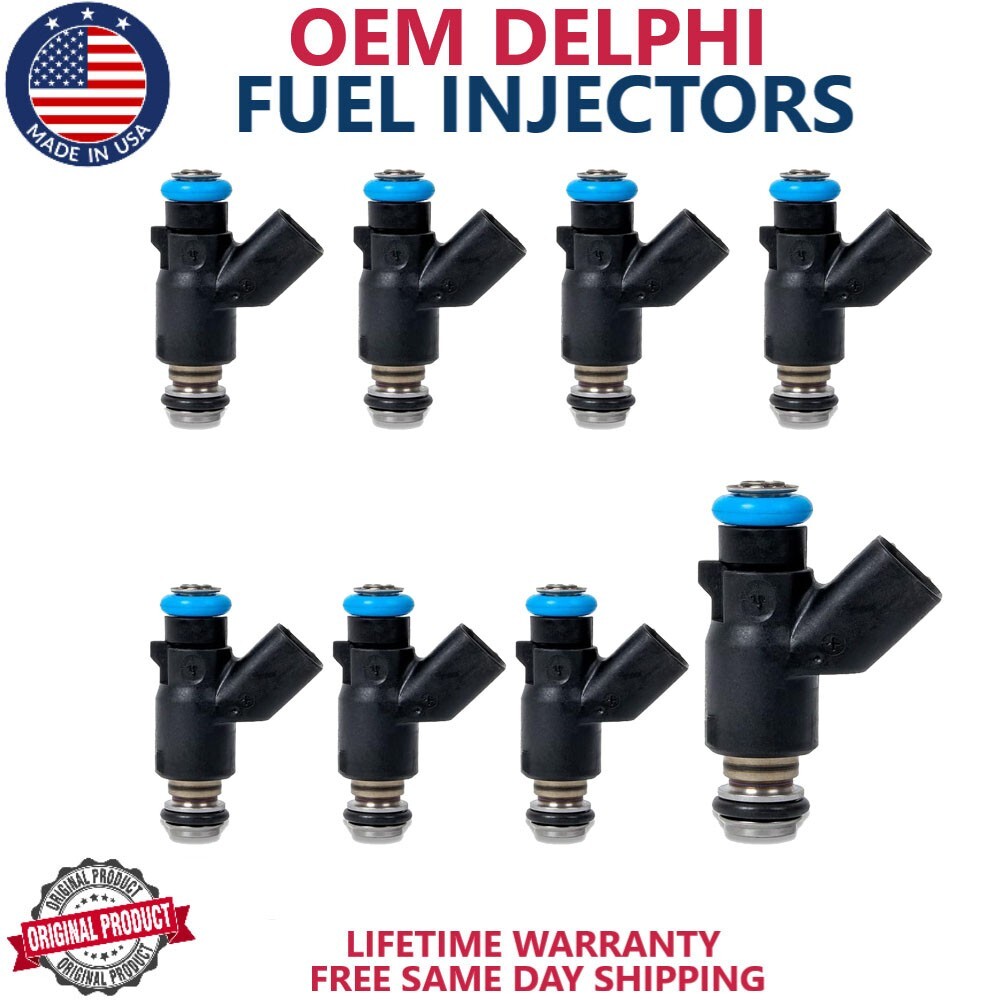 8x OEM Delphi Fuel Injectors For 2010 2011 2012 2013 Chevrolet Avalanche 5.3L V8