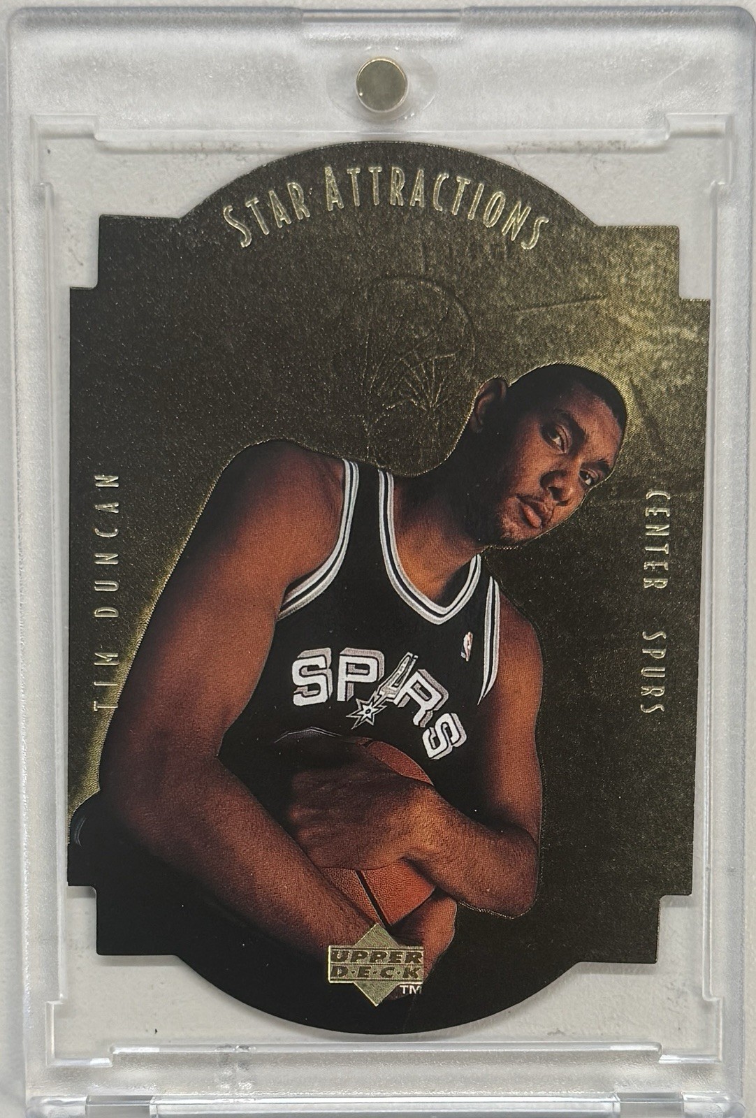 1997 TIM DUNCAN RARE ROOKIE GOLD DUST FOIL DIE CUT SPURS HOFER 1997 TIM DUNCAN RARE ROOKIE GOLD DUST FOIL DIE CUT SPURS HOFER