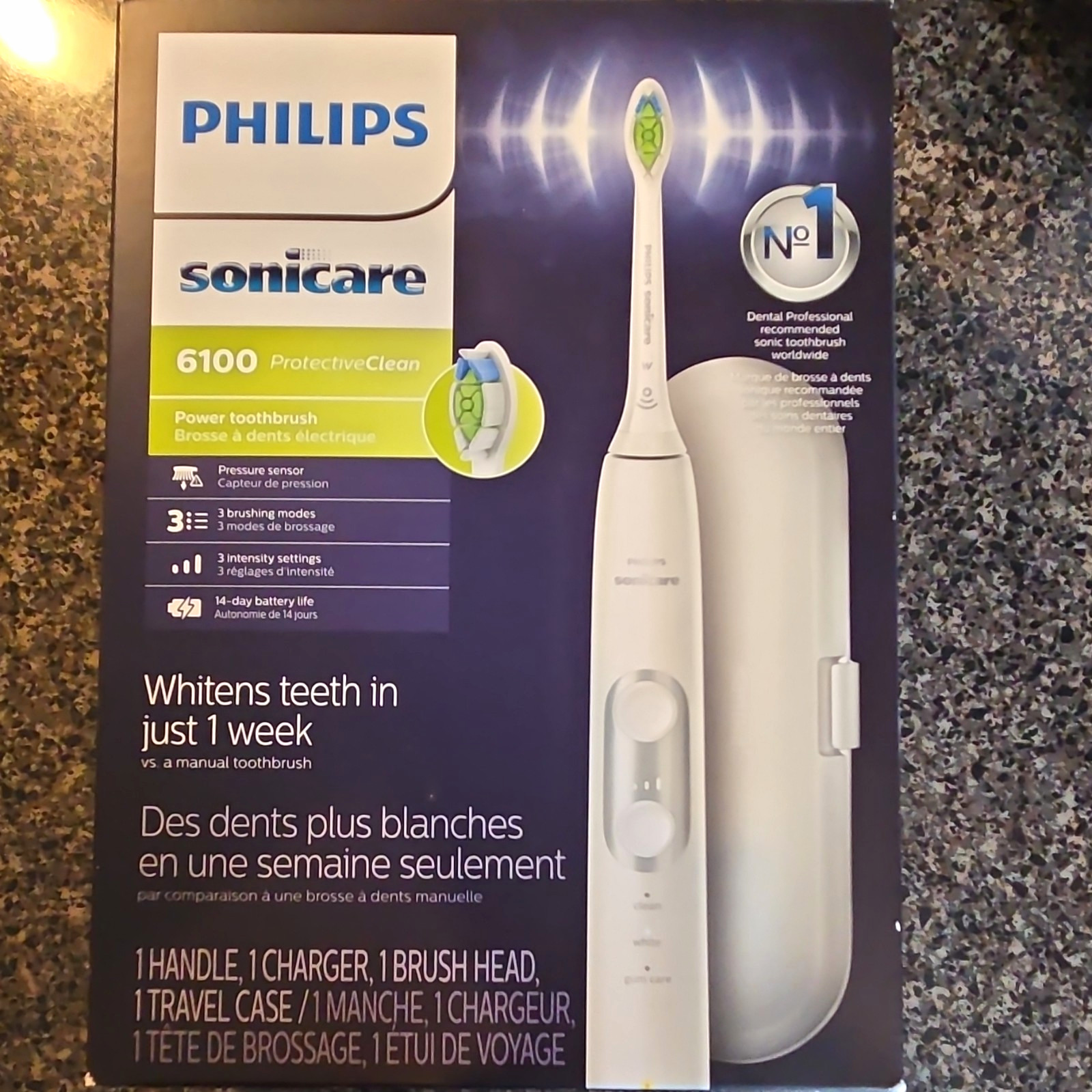 Philips Sonicare ProtectiveClean 6100 White Rechargeable Pressure Sensor Case