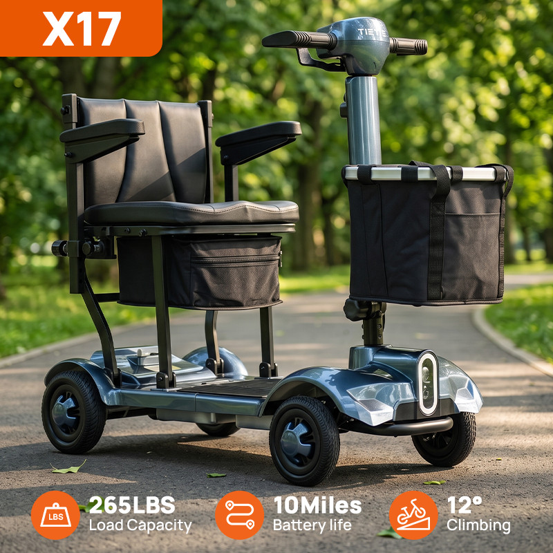 URLIFE Foldable 4 Wheel Electric Mobility Scooter for Seniors 270W Swivel Seat URLIFE Foldable 4 Wheel Electric Mobility Scooter for Seniors 270W Swivel Seat