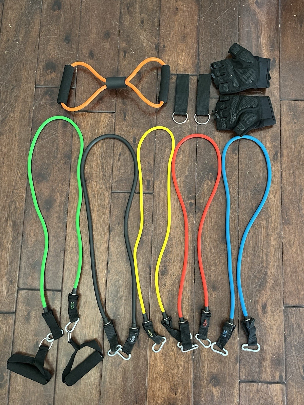 JAXPETY Fitness Tube Exercise Resistance Band Set - 10 Pcs Bag and Instructions JAXPETY Fitness Tube Exercise Resistance Band Set - 10 Pcs Bag and Instructions