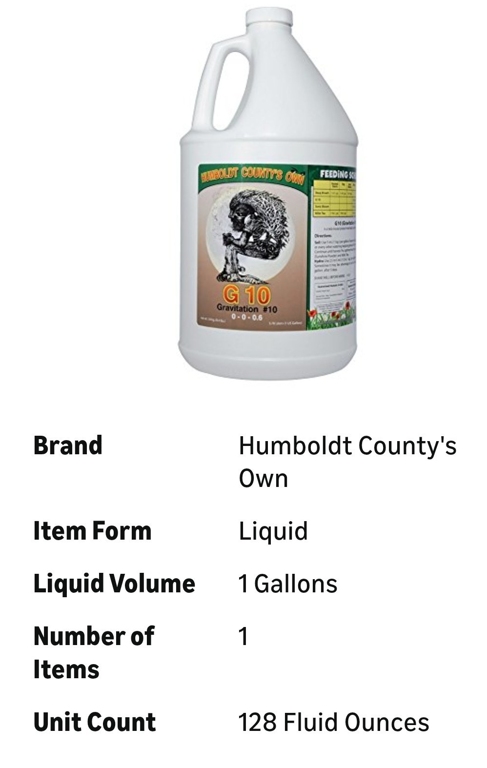 Humboldt County\'s Own Gravity Flower Hardener Liquid 1 Gal Kelp Vitamin B1