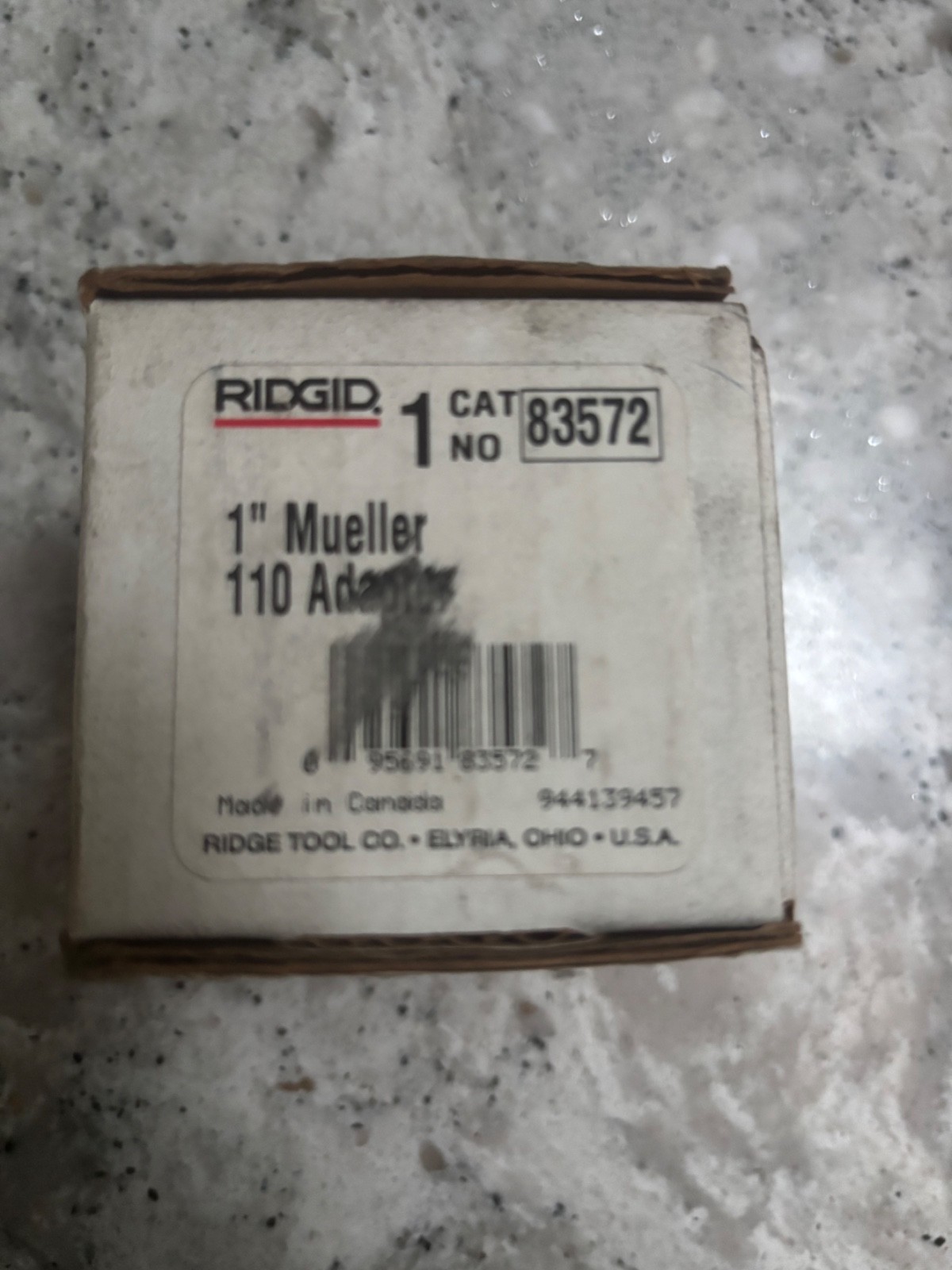 NOS RIDGID 83572 1” Mueller 110 Compression Adapter, for RT1000 tapping tool NOS RIDGID 83572 1” Mueller 110 Compression Adapter, for RT1000 tapping tool