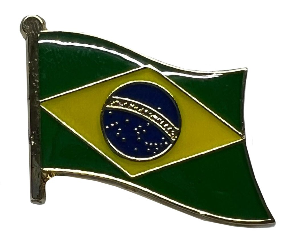 Brazil Country Flag Bike Motorcycle Hat Cap lapel Pin 