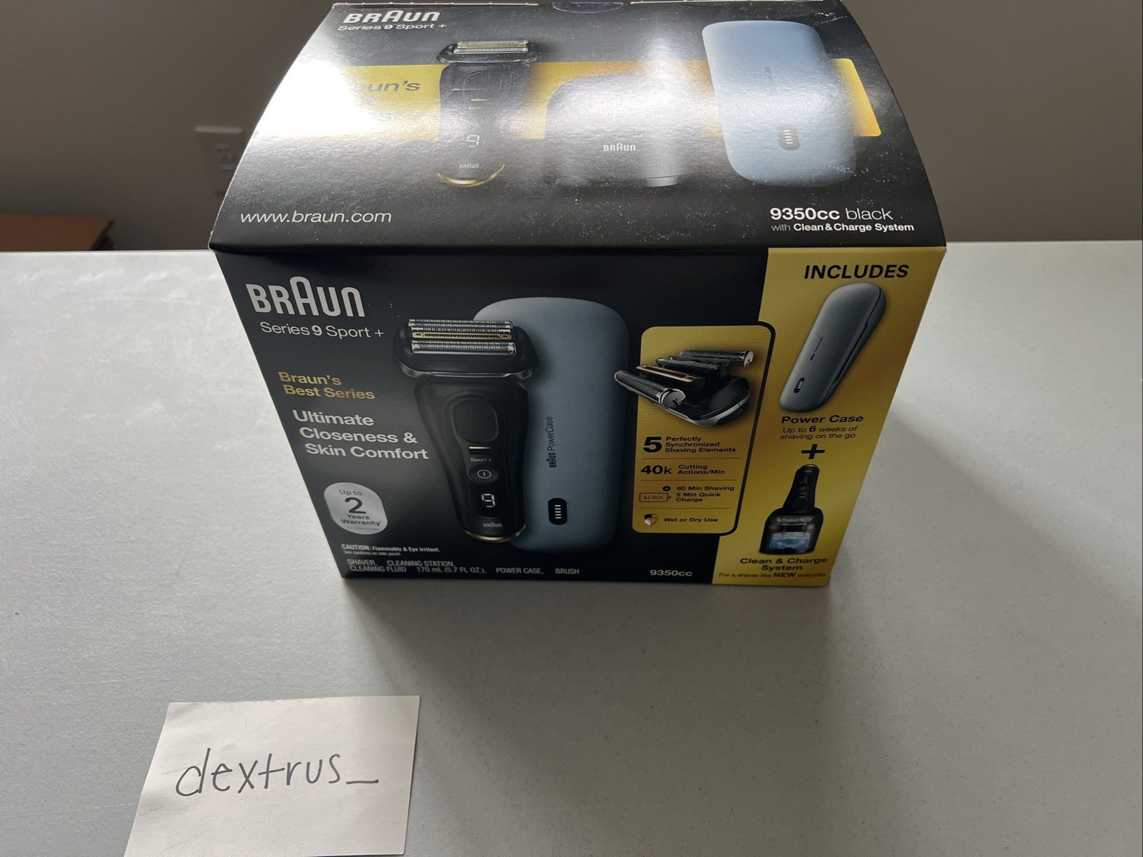 NEW BRAUN Series 9 Sport Shaver Wet & Dry Clean & Charge System & POWER CASE