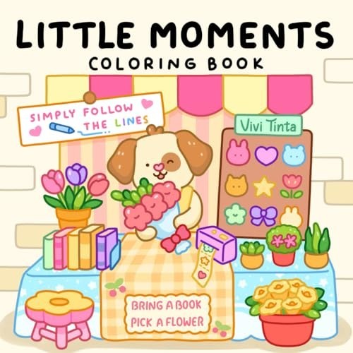 Little Moments Color By Line Coloring Book Vibrant Outlines for Calm & Cozy Day