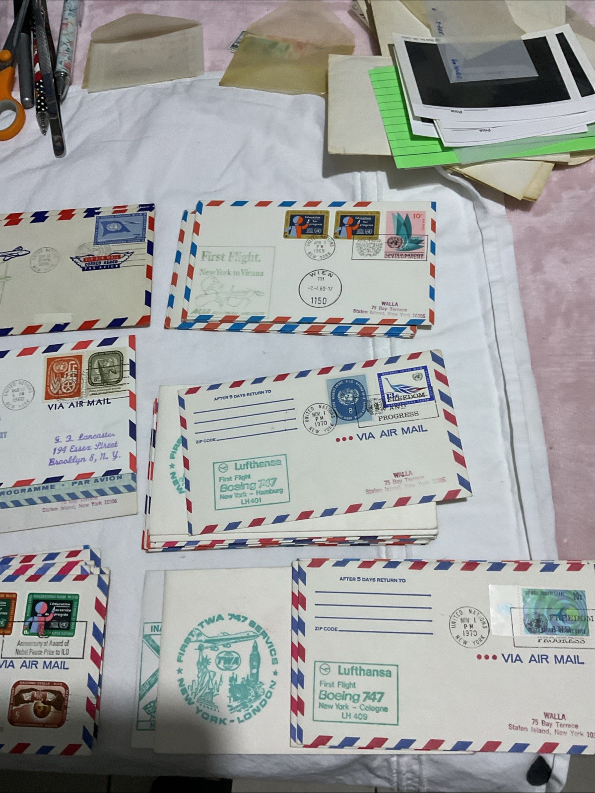 U.N-1959-1972-FIRST FLIGHT AIR MAIL-BIG LOT OF 50 COVERS-#N1 U.N-1959-1972-FIRST FLIGHT AIR MAIL-BIG LOT OF 50 COVERS-#N1