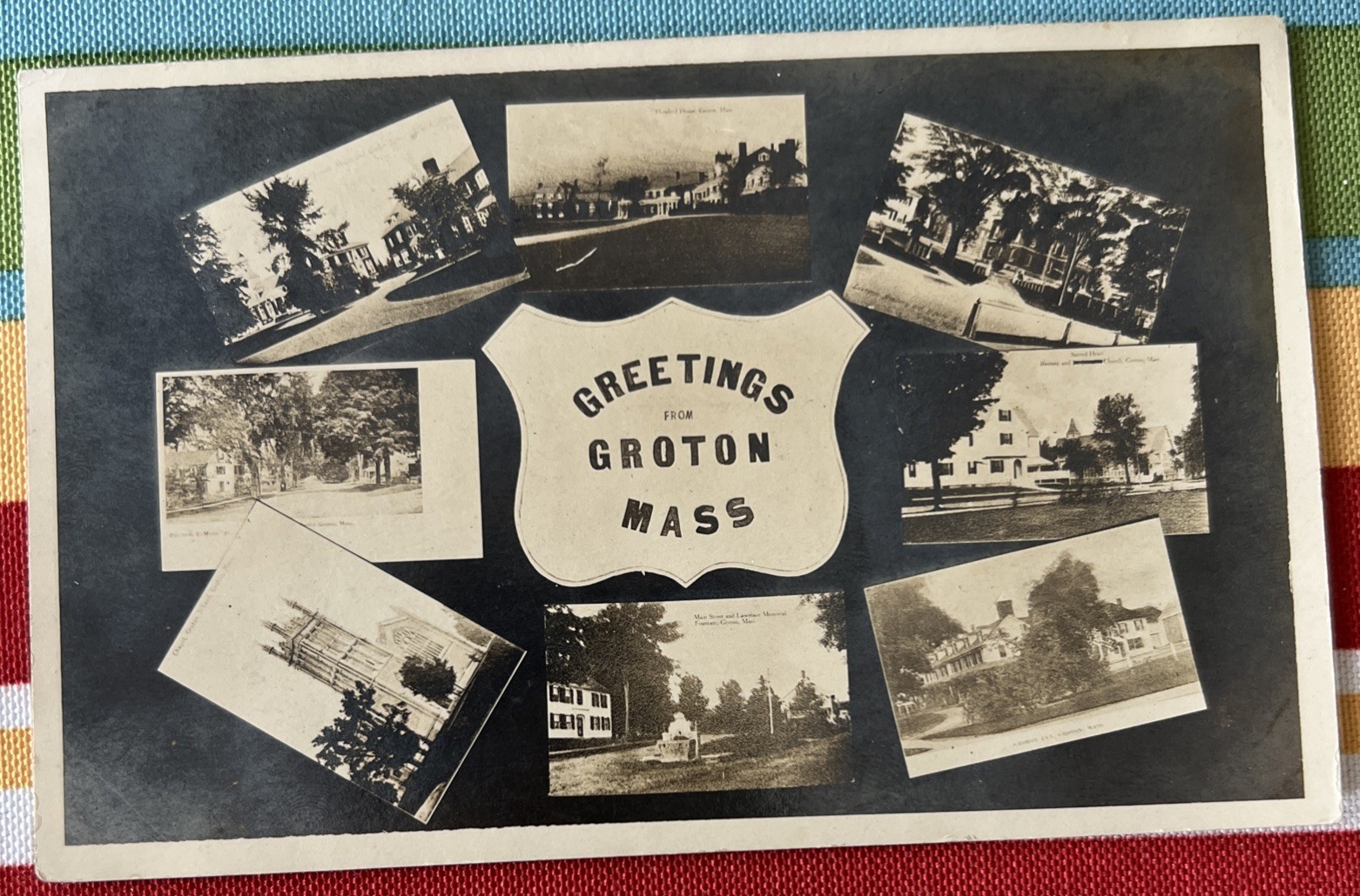 1910 RPPC Greetings from Groton MA Multiview Postcard 1910 RPPC Greetings from Groton MA Multiview Postcard