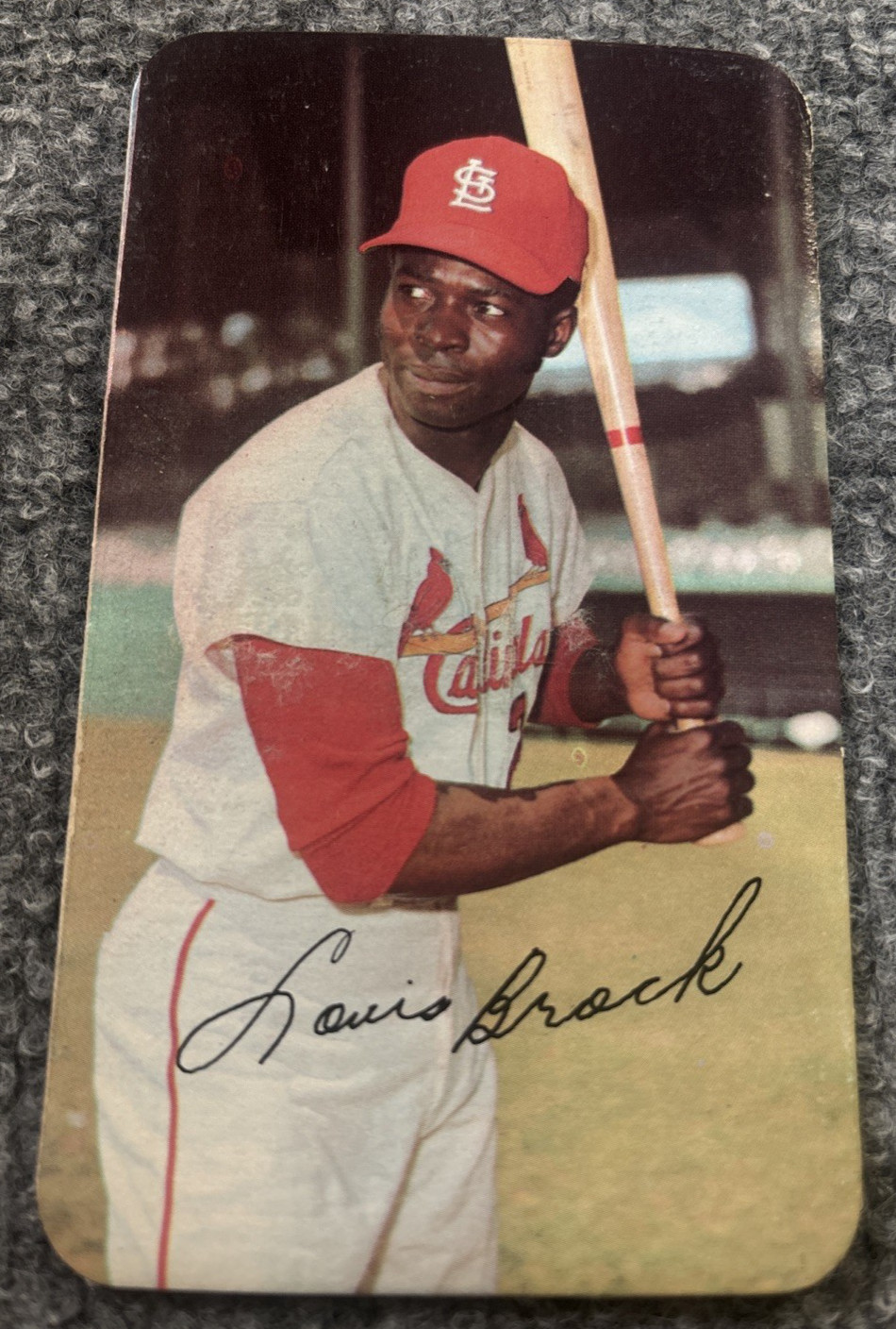 1971 Topps Super Baseball Card #25 Lou Brock St Louis Cardinals Hall of Fame