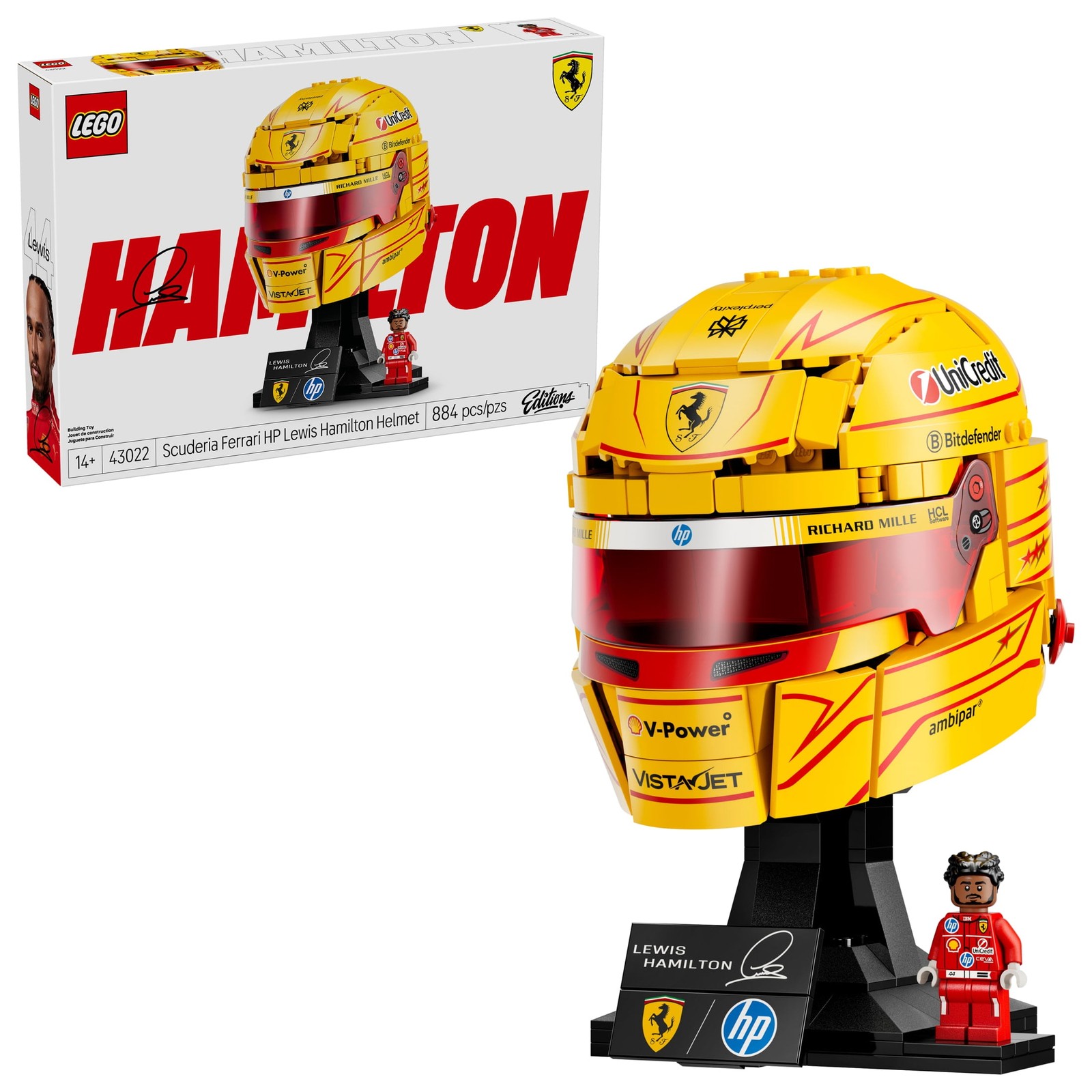 LEGO Editions Scuderia Ferrari HP Lewis Hamilton Helmet Building Set, 884