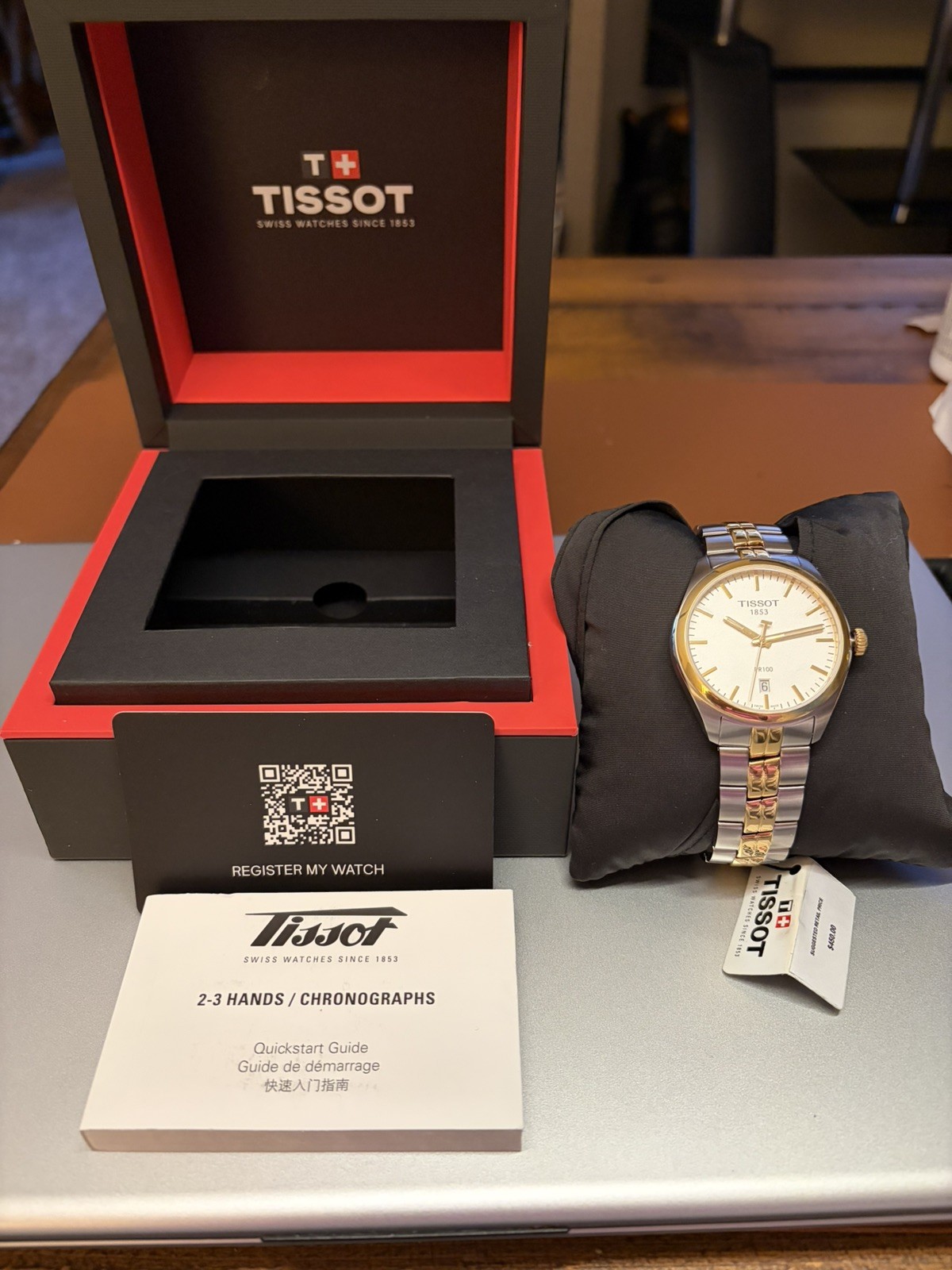 Tissot Quartz Silver Dial Two-Tone Men\'s Watch T101.410.22.031.00 New 