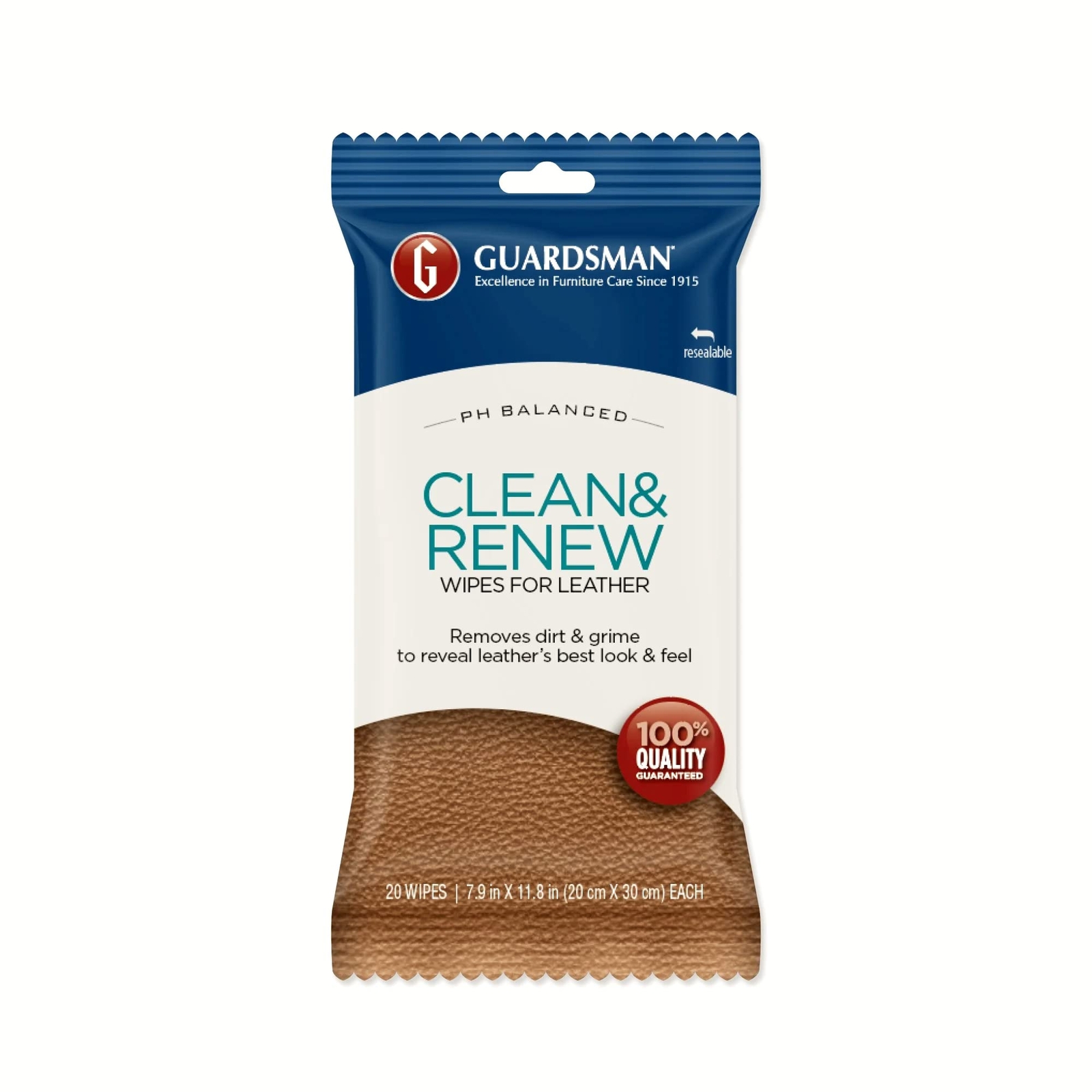 Guardsman Clean and Renew Leather Cleaning Wipes 20 Count pH Balanced Care Guardsman Clean and Renew Leather Cleaning Wipes 20 Count pH Balanced Care