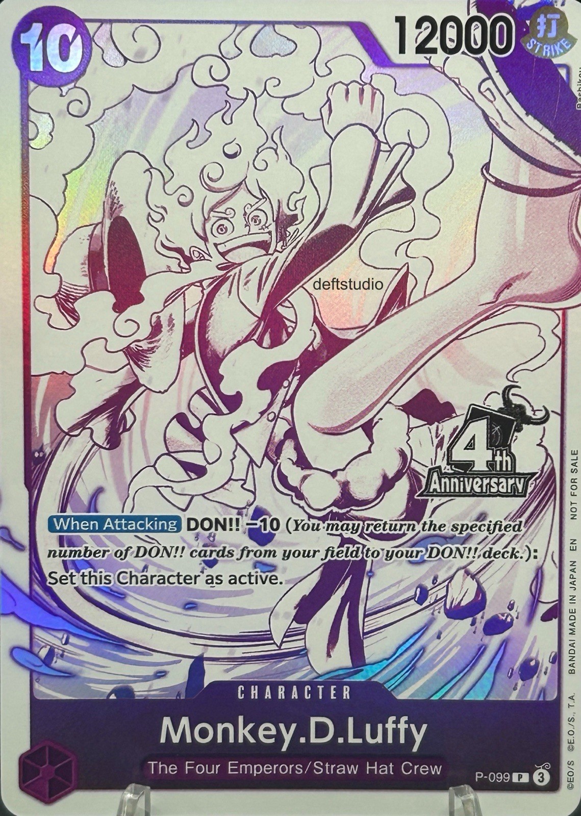 • Monkey.D.Luffy • P-099 Alt Art Gear 5 Holo Anniversary Promo One Piece TCG NM • Monkey.D.Luffy • P-099 Alt Art Gear 5 Holo Anniversary Promo One Piece TCG NM