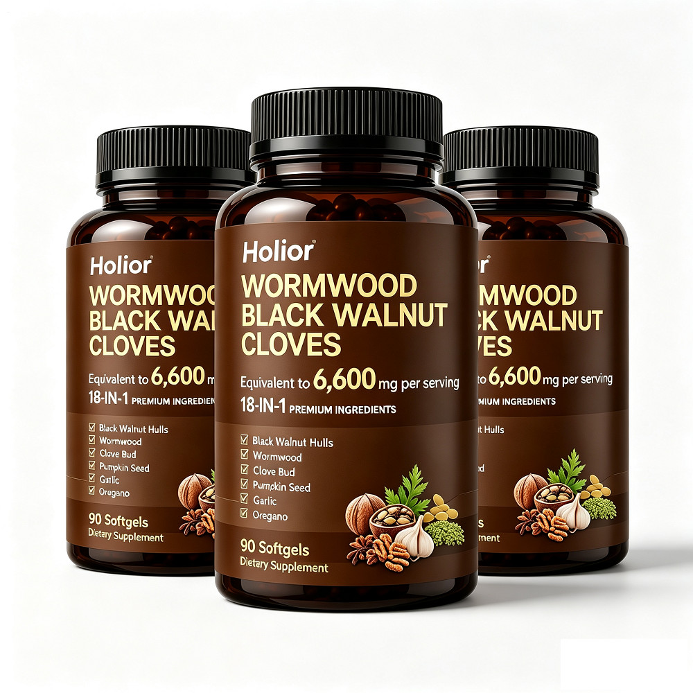 3pcs Holior 18-in-1 Black Walnut & Wormwood Herbal Blend for 90 Count