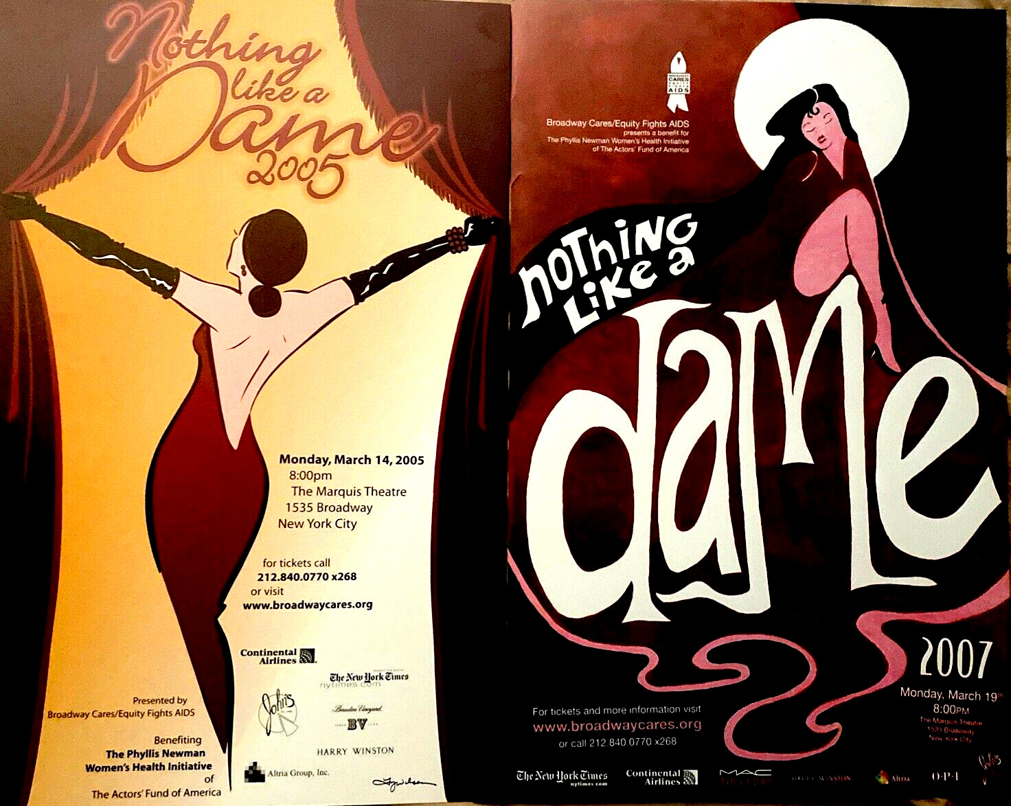 2 Nothing Like a Dame 14x22 Window cards 2005 - 2007