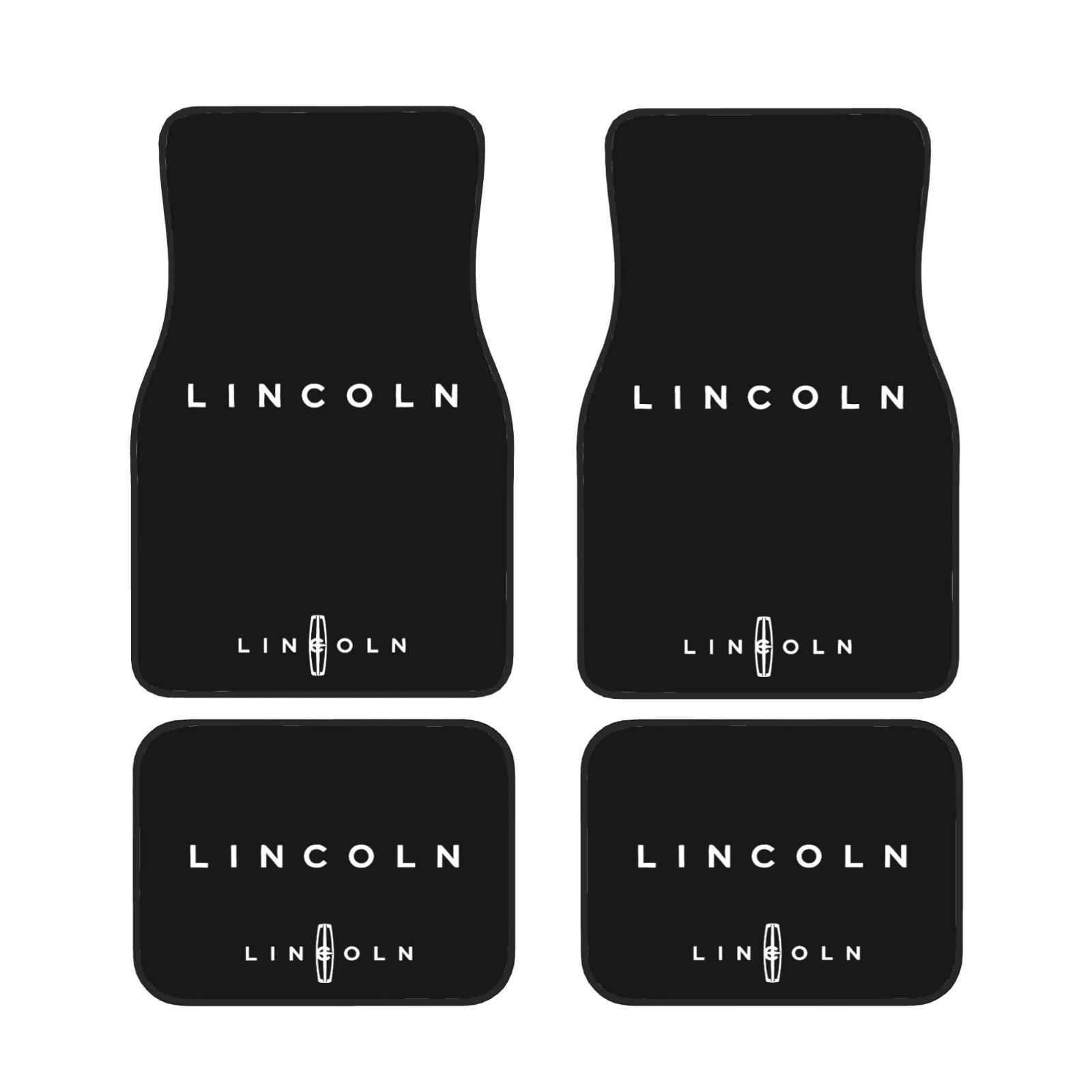 4 Piece Lincoln Car Front & Rear Floor Mat Set Non-Slip Carpet Mats