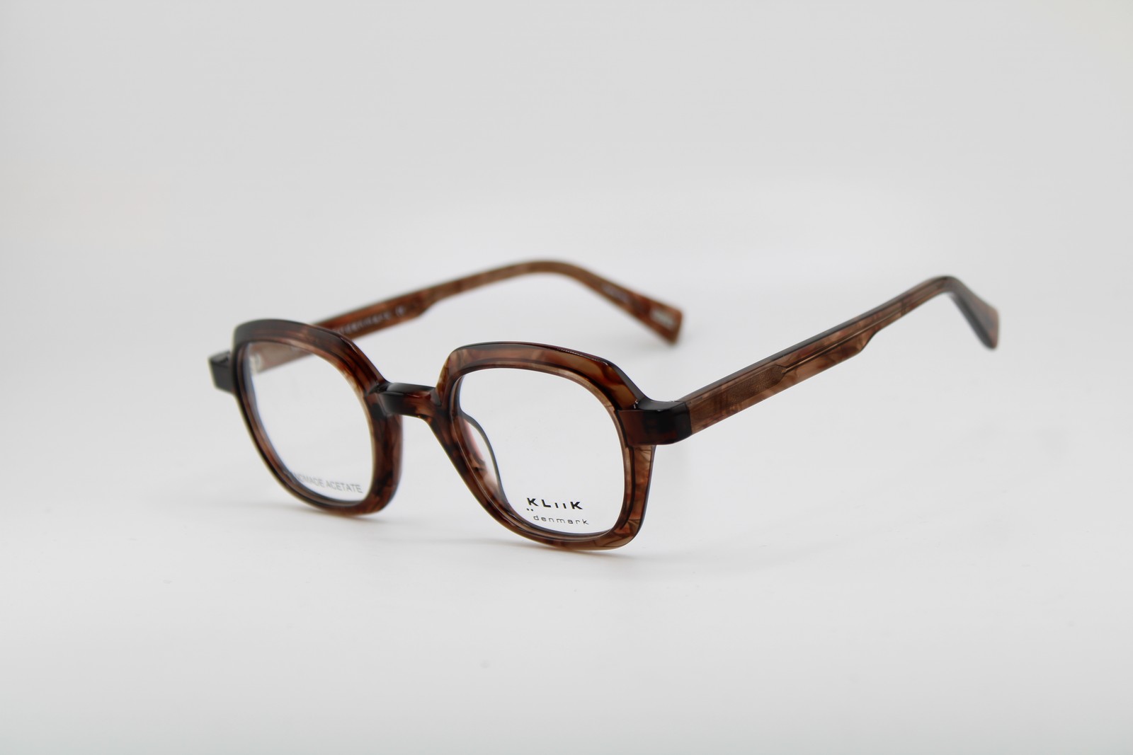 NEW KLIIK DENMARK 743 S402 BROWN HORN ACETATE AUTHENTIC EYEGLASSES 43-23