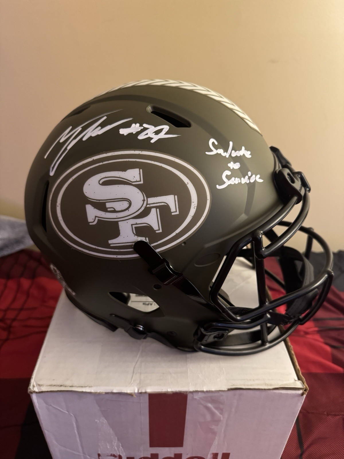Talanoa Hufanga San Fran 49ers salute to service full size authentic helmet.