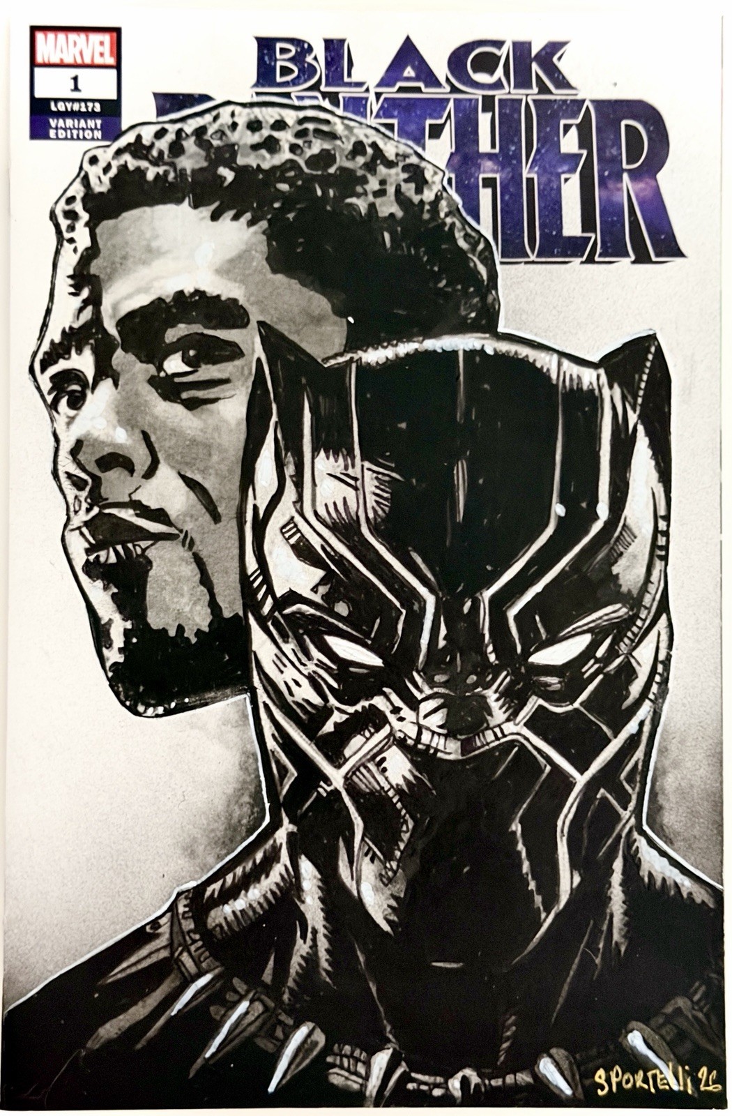 Black Panther: Blank Sketch Variant + Chadwick Boseman Original Art by Sportelli