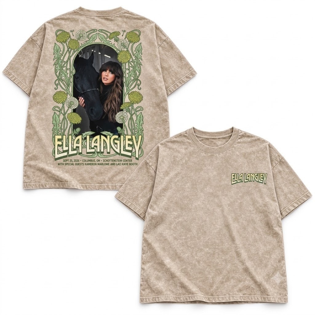 Ella Langley Dandelion Tour T-Shirt Sept 25 2026 Schottenstein Center Acid Wash