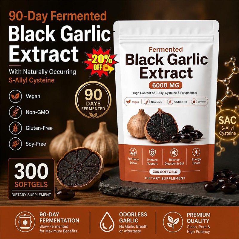 Fermented Black Garlic Extract, Natural Odorless Aged Garlic Supplements