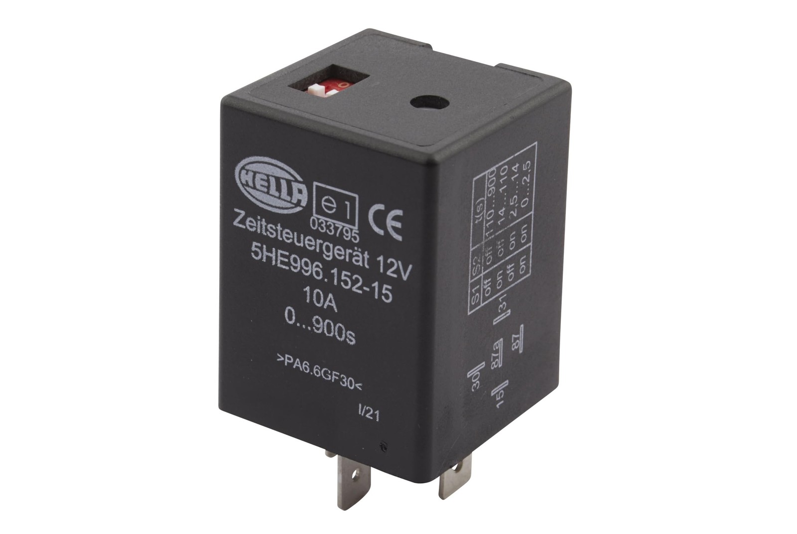 HELLA 996152151 12 Volt 5 Pin 0-900s Delay On Time Control Unit, Multi HELLA 996152151 12 Volt 5 Pin 0-900s Delay On Time Control Unit, Multi
