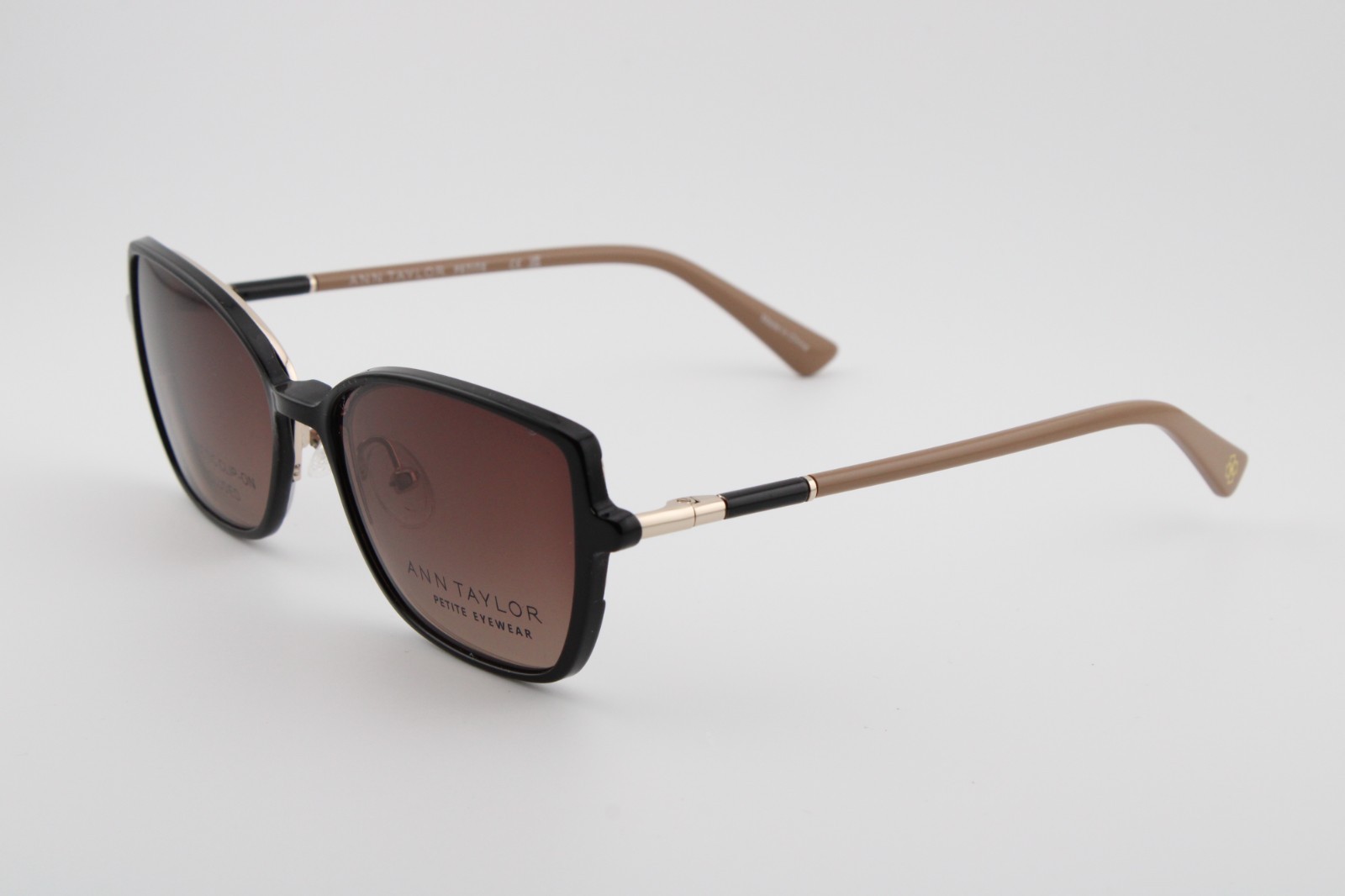 NEW ANN TAYLOR ATP714CP C01 EYEGLASSES W/CLIP-ON SUNGLASSES WOMEN 50-17-130