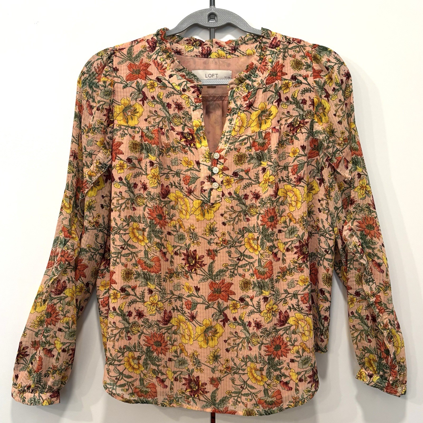 Loft Women’s PS Floral Peasant Lined Long Sleeve