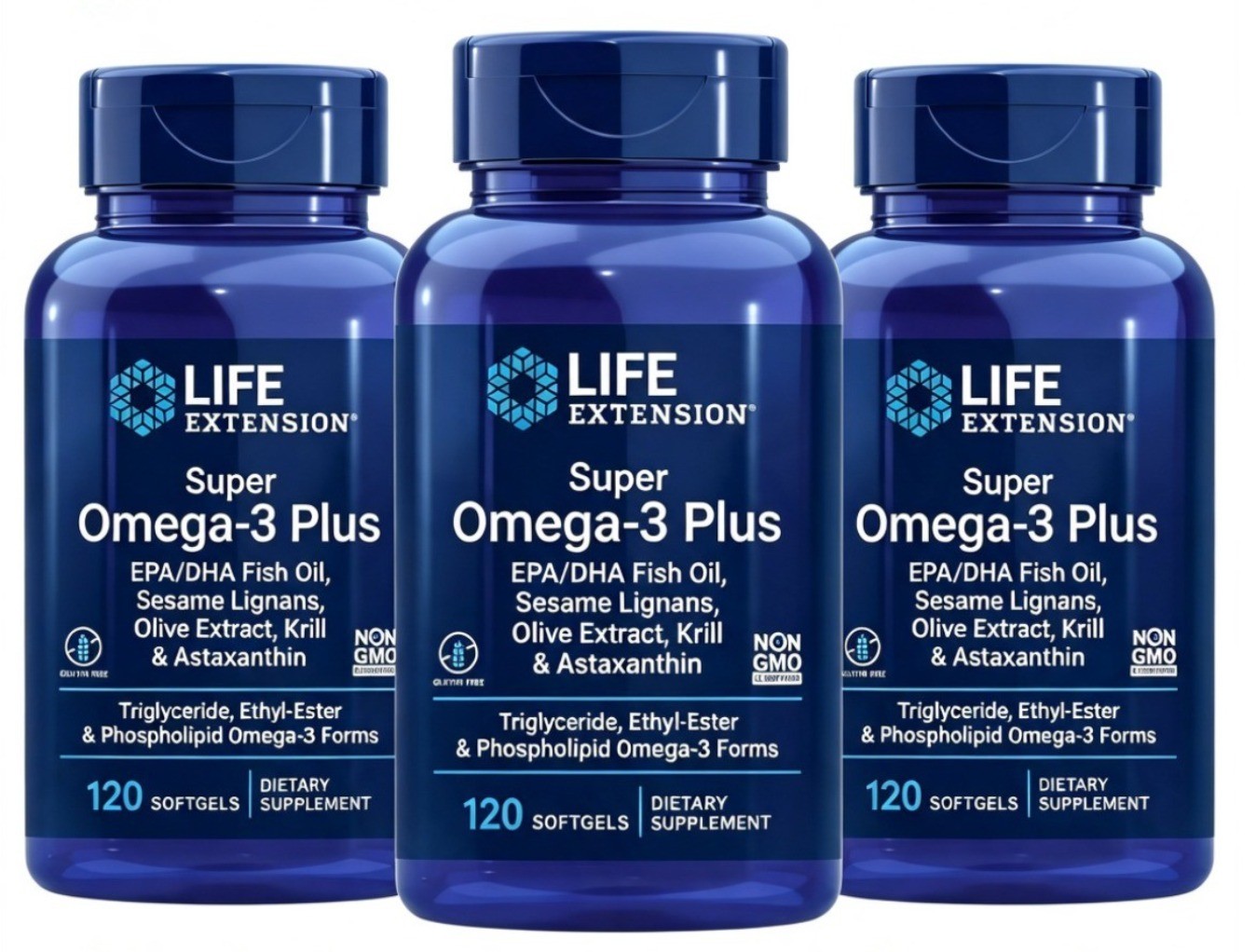 New Super Omega-3 Plus EPA/DHA Fish Oil, Krill & Astaxanthin, 120 Softgels