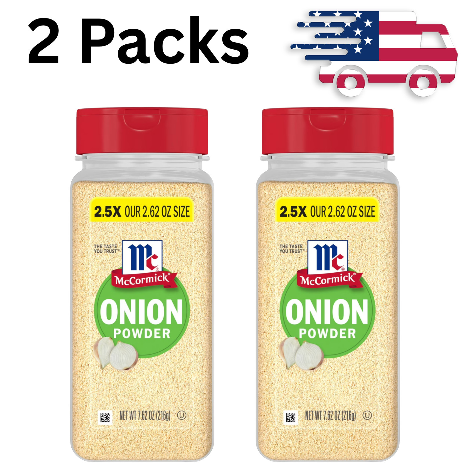 (PAK OF 2) McCormick Kosher Onion Powder, 7.62 oz Bottle