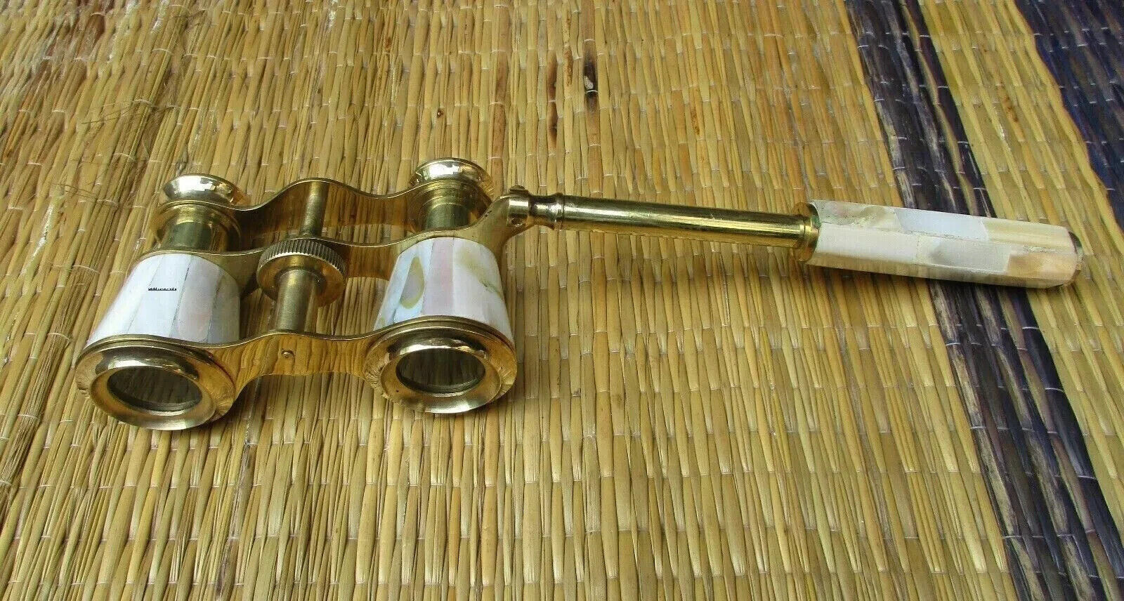 Vintage Brass Opera Glasses  Mother of Pearl & Handle Brass Fittings France
