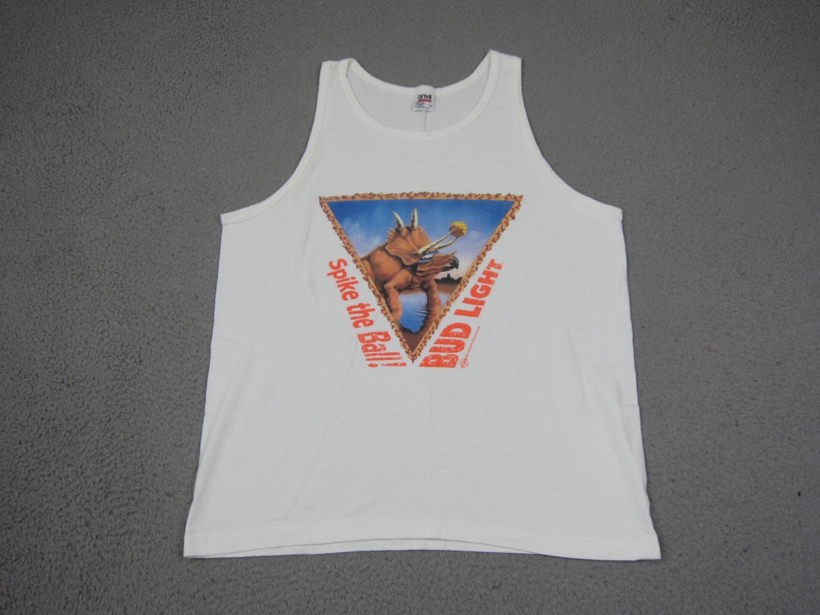 Vintage Bud Light Shirt Mens Large L White Tank Single Stitch Spike the Ball Vintage Bud Light Shirt Mens Large L White Tank Single Stitch Spike the Ball