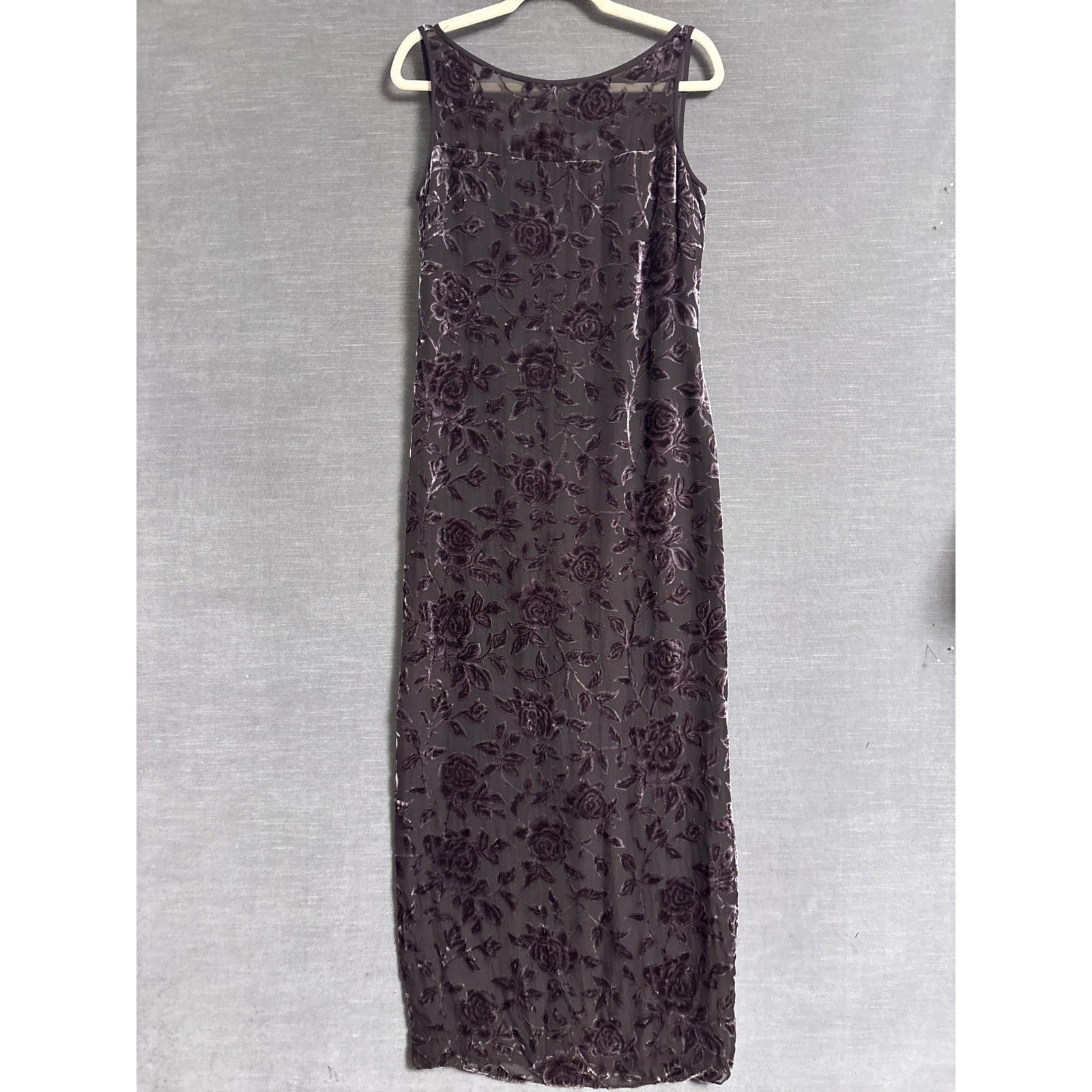Vintage Liz Claiborne Dress 4 Purple Silk Velvet Burnout Floral Maxi 90s Y2K Vintage Liz Claiborne Dress 4 Purple Silk Velvet Burnout Floral Maxi 90s Y2K