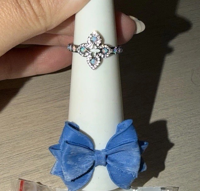 Bomb Party The Designer Agenda Ring Size 7 Blue Opal-Look Hematite Plated NWT Bomb Party The Designer Agenda Ring Size 7 Blue Opal-Look Hematite Plated NWT