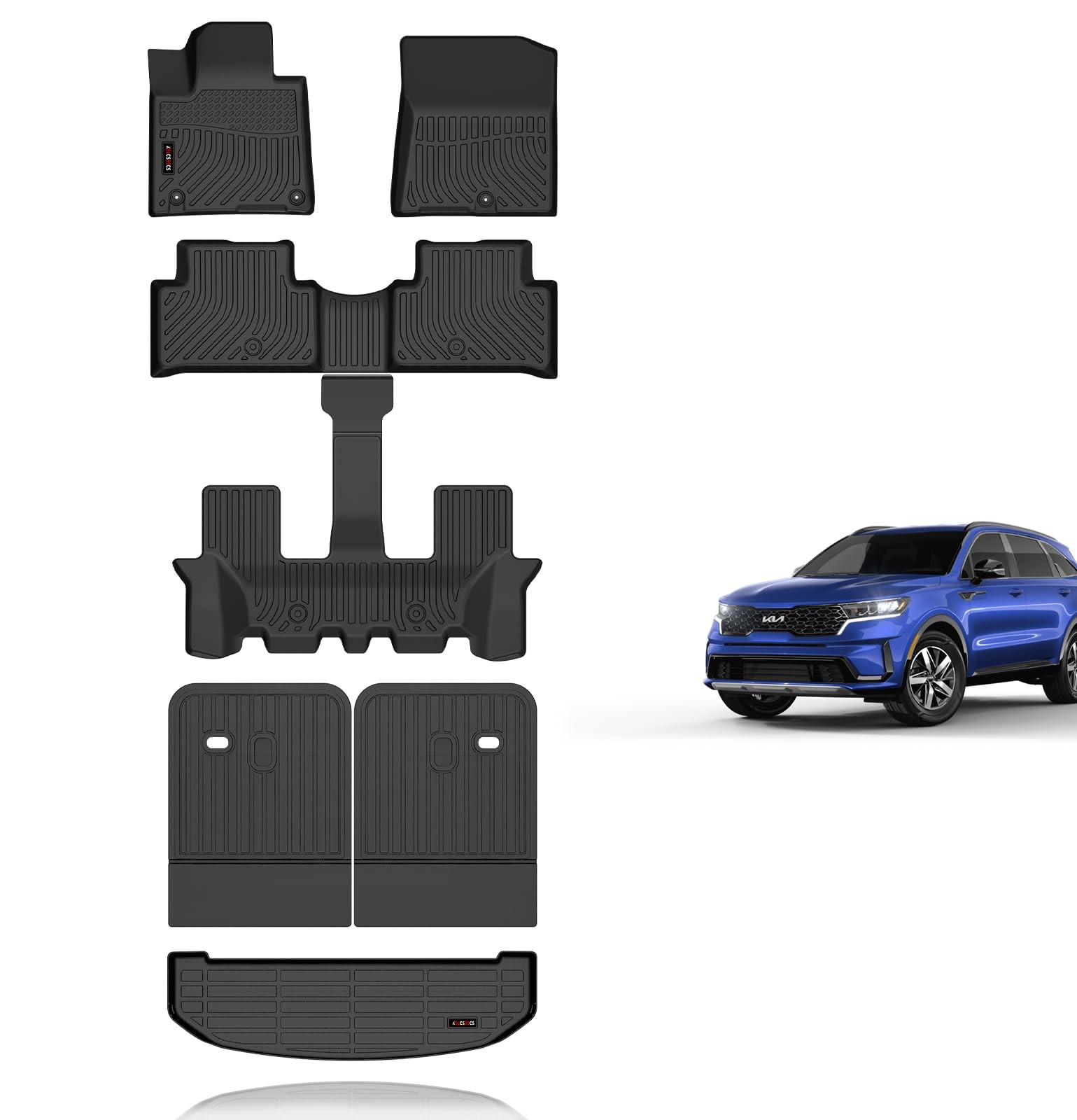 KELCSEECS Floor Mats & Backrest Mats & Cargo Liner for 2021 2022 2023 2024 KELCSEECS Floor Mats & Backrest Mats & Cargo Liner for 2021 2022 2023 2024