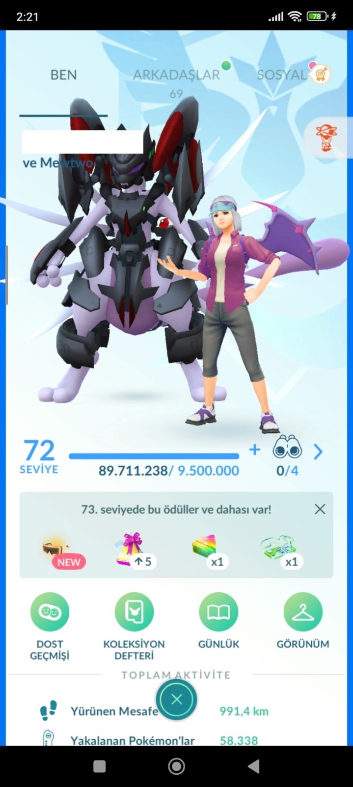 Pokémon Go Acc level 72 lvl