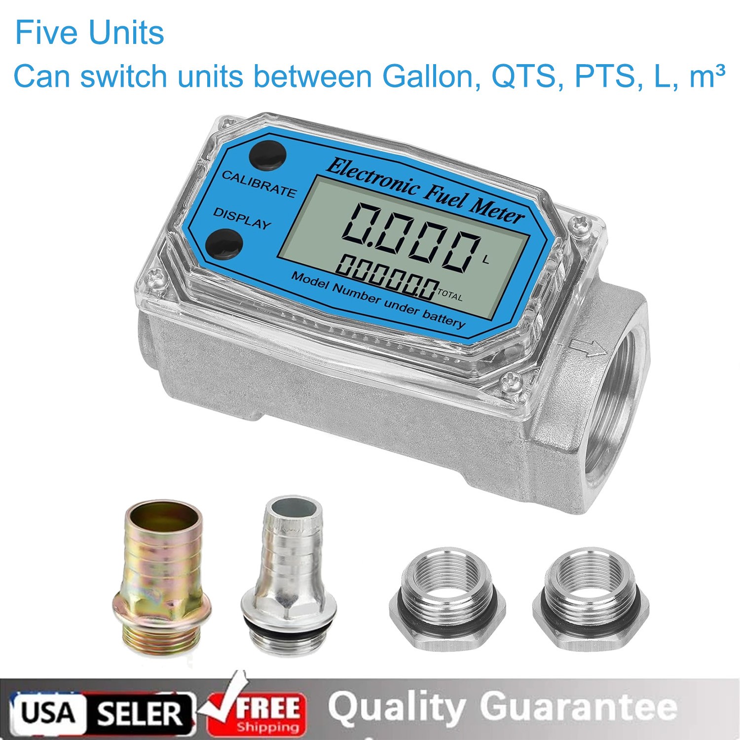 1 Inch Turbine Digital Diesel Fuel Flow Meter Oval Gear Flow Gauge NPT Flowmeter
