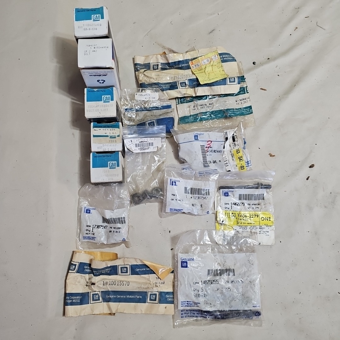 LOT OF 15 NOS OEM GM NUT AND BOLTS IN ORIGINAL PACKAGING LOT OF 15 NOS OEM GM NUT AND BOLTS IN ORIGINAL PACKAGING